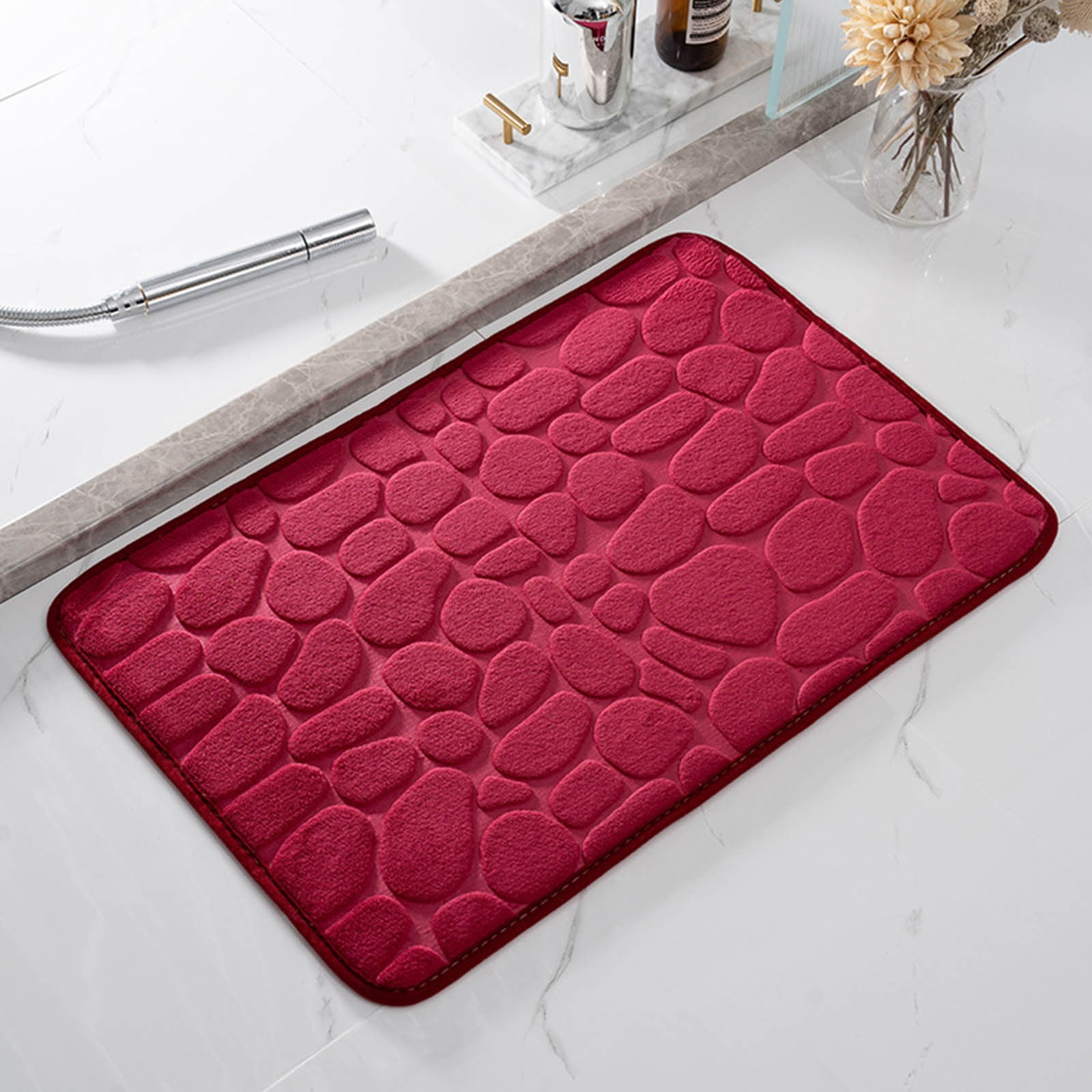 Dmlowu Bathroom Rugs - Ultra Absorbent Non-Slip Floor Bath Mat, Super Soft Shower Mat for Bath Tub, Machine Washable 16x24