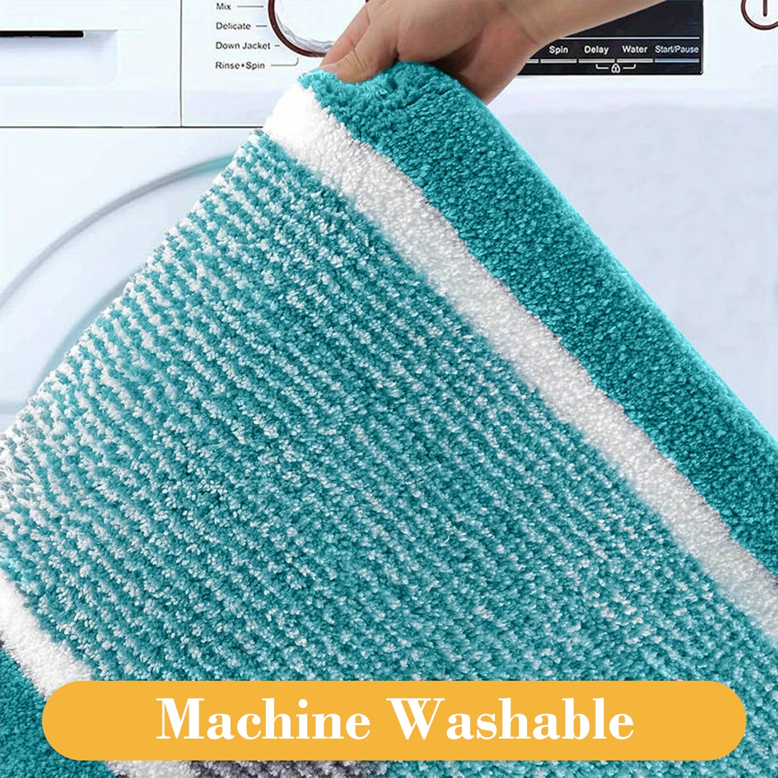 PALIFEUR Bathroom Rugs Sets, Non-Slip Bath Mat Set 4 Piece, Soft Comfortable Washable Bathroom Mat Set, Quicker Dry Bathroom Rug with Toilet Rug Blue - Image 7