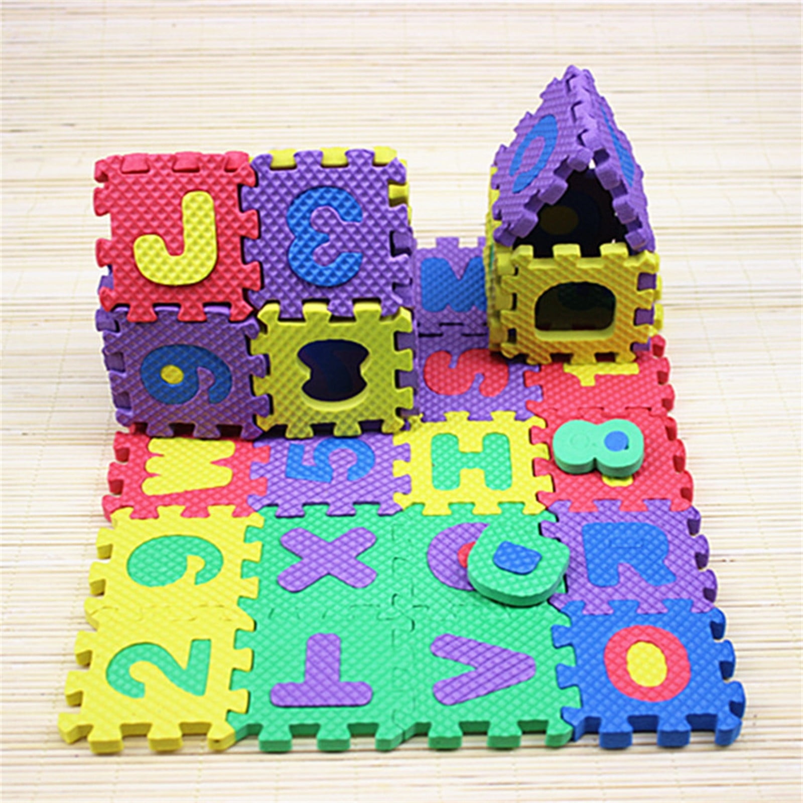 Clearance! PALIFEUR 36 PCS Kids Foam Play Mat, 12x12 Inch Number Alphabet Foam Puzzle Floor Mat,Soft Non-Slip Foam Tiles for Floor Kid Edges Play Mat Multicolor - Image 1