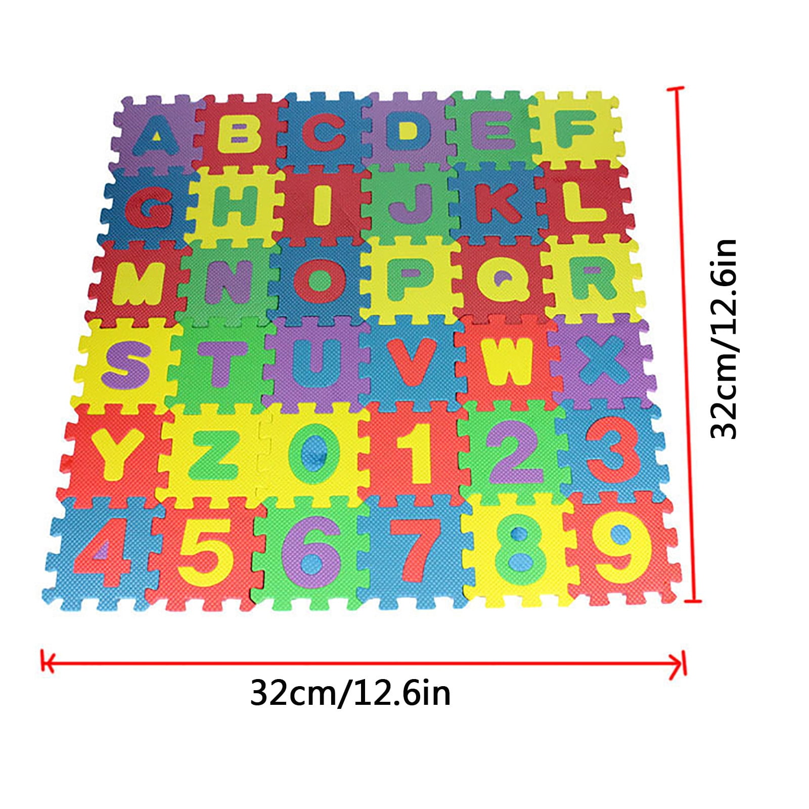 Clearance! PALIFEUR 36 PCS Kids Foam Play Mat, 12x12 Inch Number Alphabet Foam Puzzle Floor Mat,Soft Non-Slip Foam Tiles for Floor Kid Edges Play Mat Multicolor - Image 3
