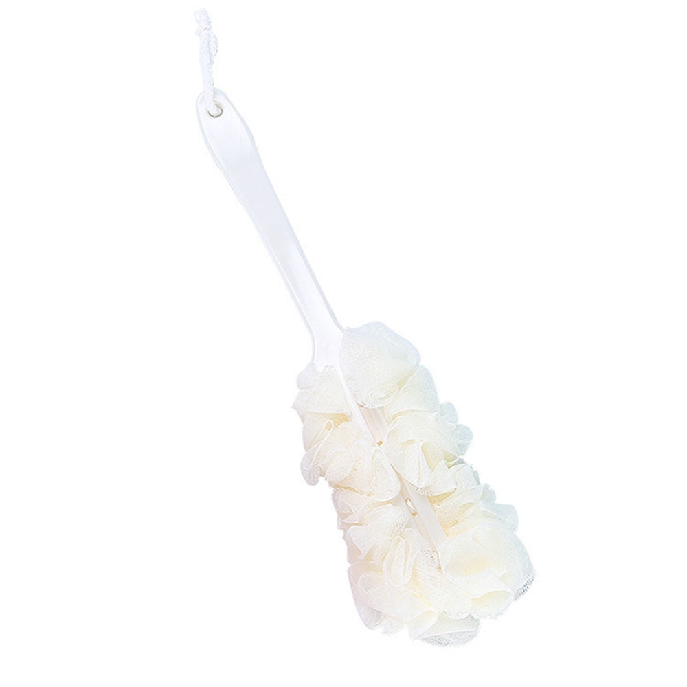 PALIFEUR Back Scrubber for Shower, Soft Loofah with Handle, Fluffyies Loofah on a Stick, Exfoliating Shower Sponge with Handle, Bath Brush, Shower Sponge Loofah Back Scrubber Beige - Image 1