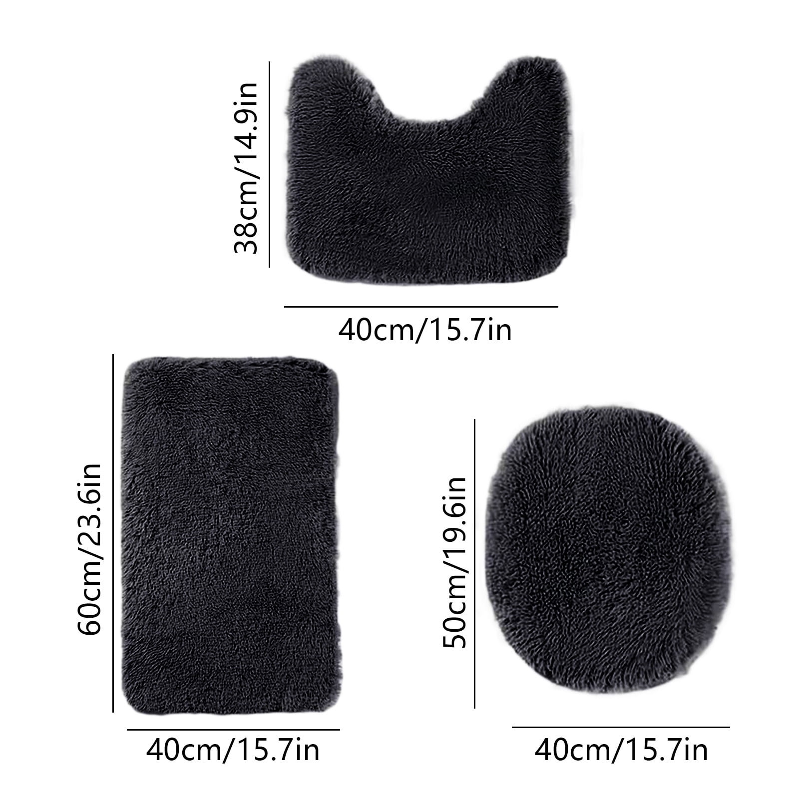 PALIFEUR Bathroom Rugs Sets, Non-Slip Bath Mat Set 3 Piece, Soft Comfortable Washable Bathroom Mat Set, Quicker Dry Bathroom Rug with Toilet Rug Black - Image 3