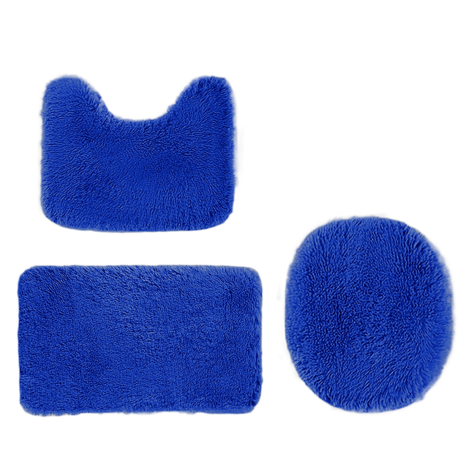 PALIFEUR Bathroom Rugs Sets, Non-Slip Bath Mat Set 3 Piece, Soft Comfortable Washable Bathroom Mat Set, Quicker Dry Bathroom Rug with Toilet Rug Blue - Image 2