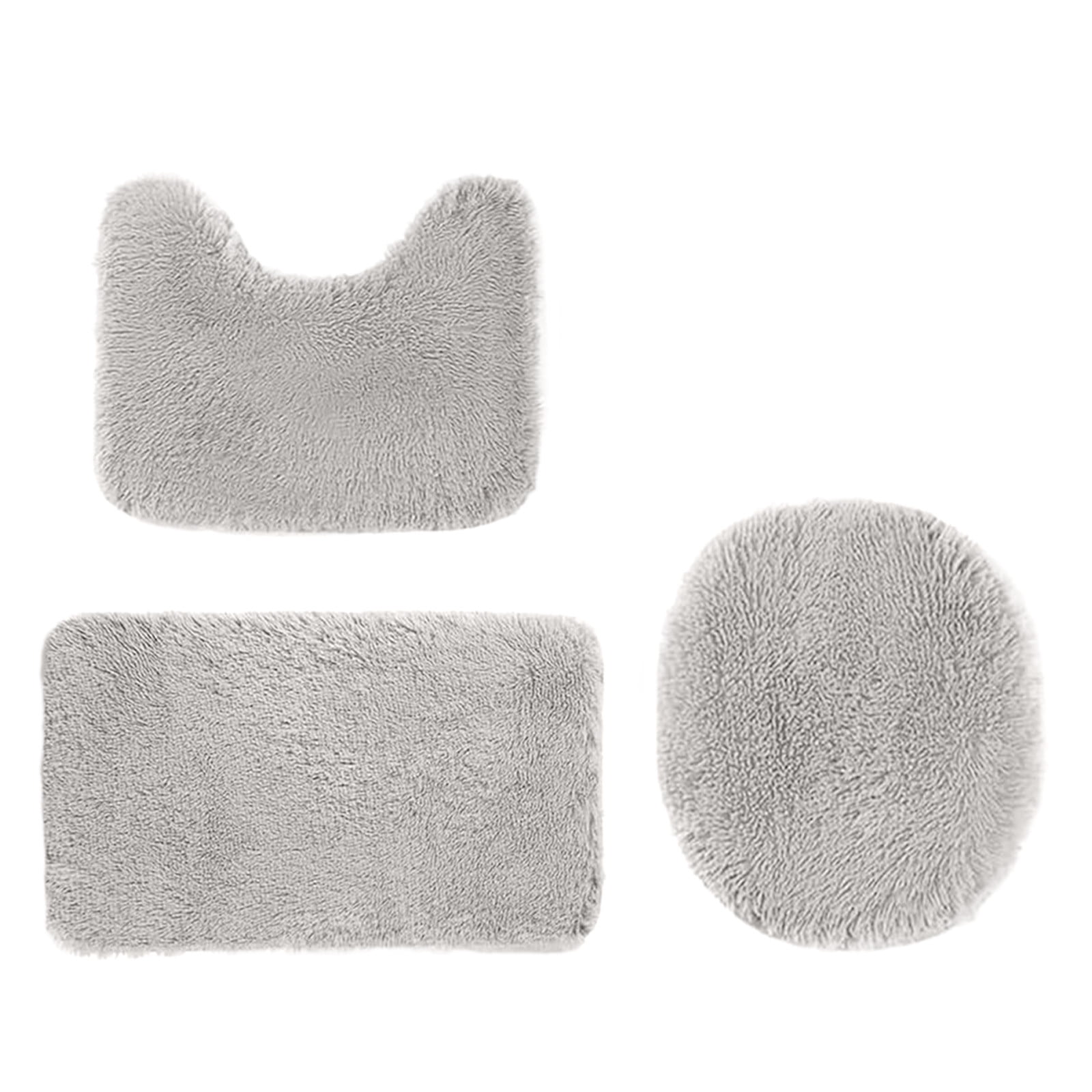 PALIFEUR Bathroom Rugs Sets, Non-Slip Bath Mat Set 3 Piece, Soft Comfortable Washable Bathroom Mat Set, Quicker Dry Bathroom Rug with Toilet Rug Gray - Image 2