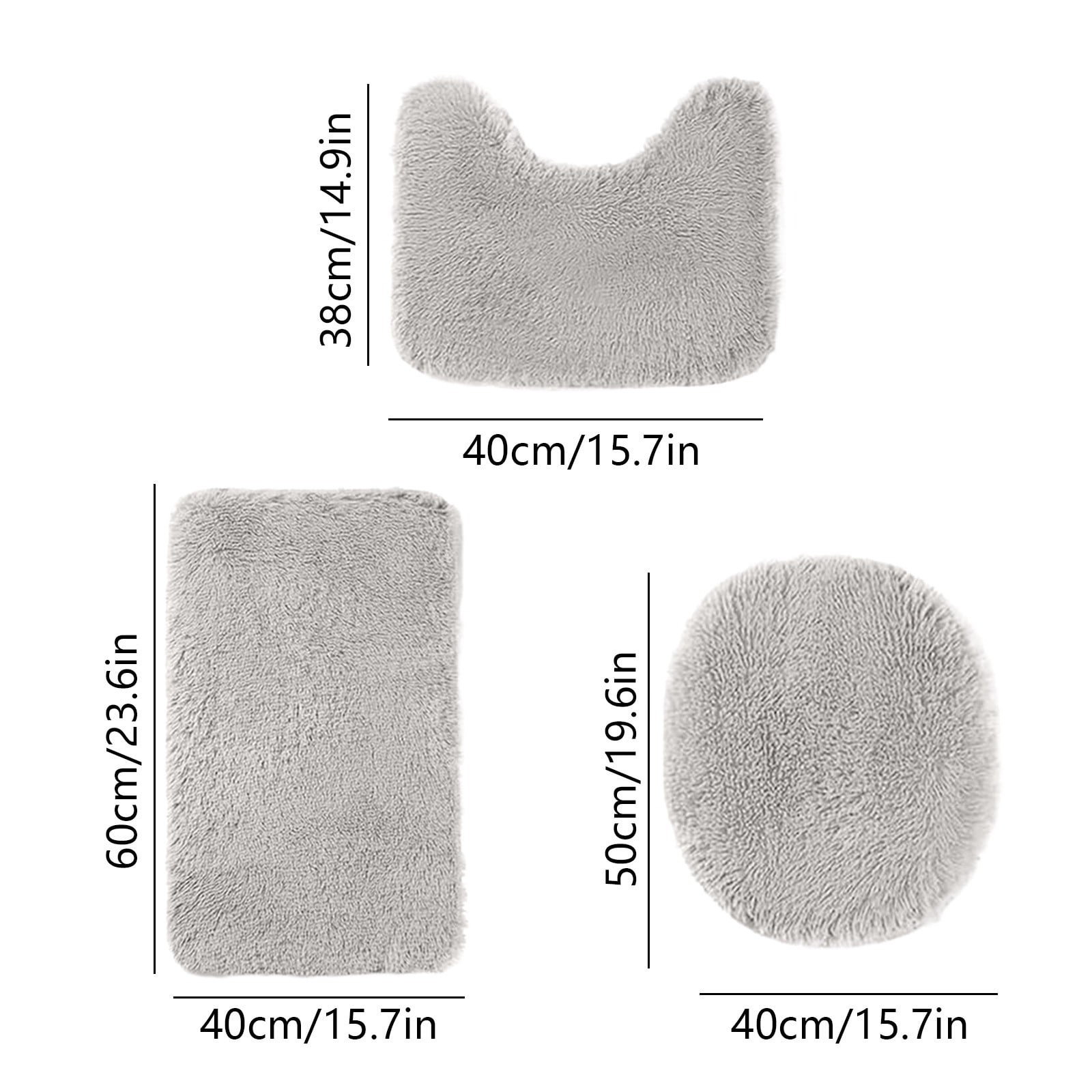 PALIFEUR Bathroom Rugs Sets, Non-Slip Bath Mat Set 3 Piece, Soft Comfortable Washable Bathroom Mat Set, Quicker Dry Bathroom Rug with Toilet Rug Gray - Image 3