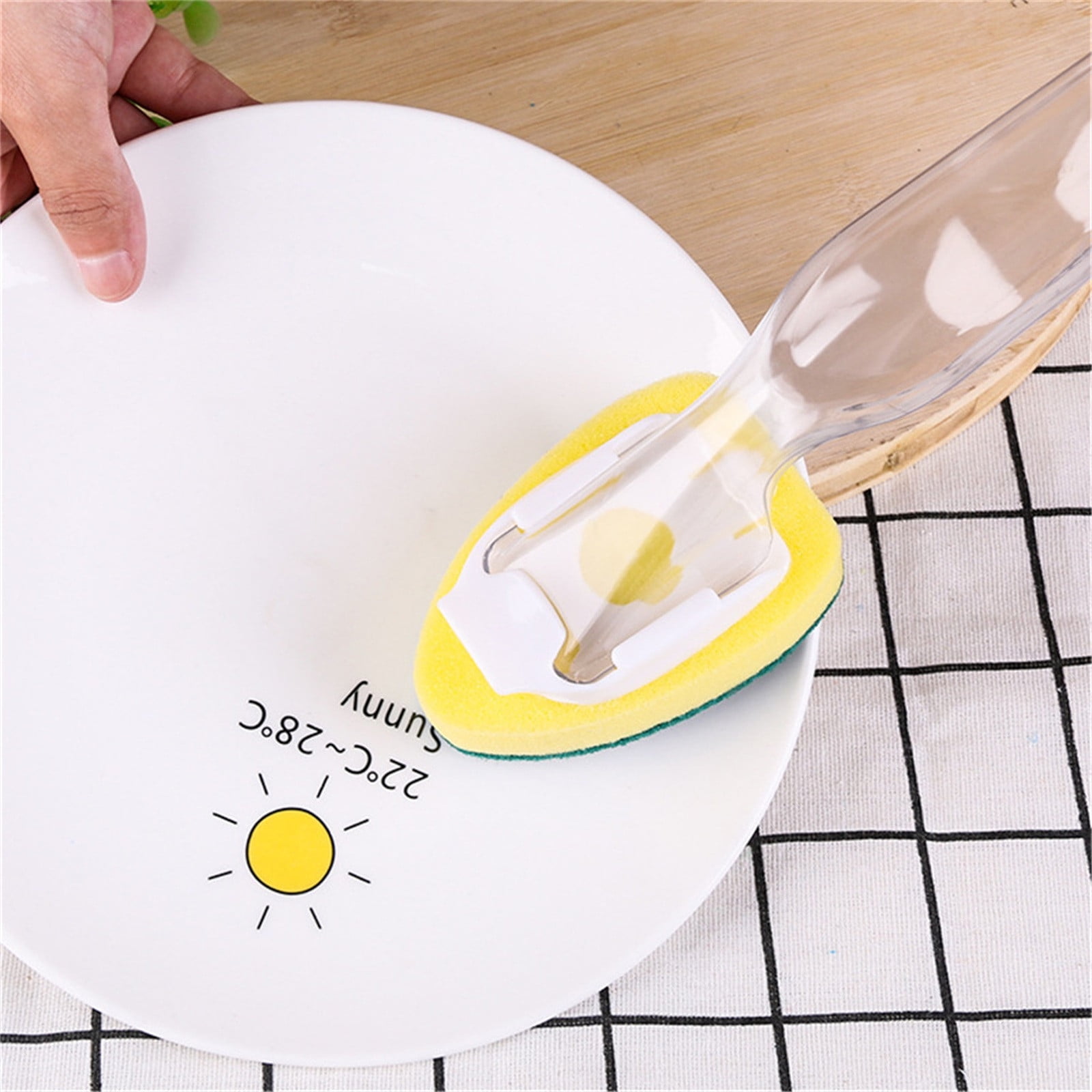 PALIFEUR Non-Scratch Dish wand, Scrubber for Cleaning Kitchen, Bathroom, Household, Dish Scrubber Safe for Non-Stick Cookware, DishWand, Sponge Wand, Dish Sponge with Handle white - Image 6
