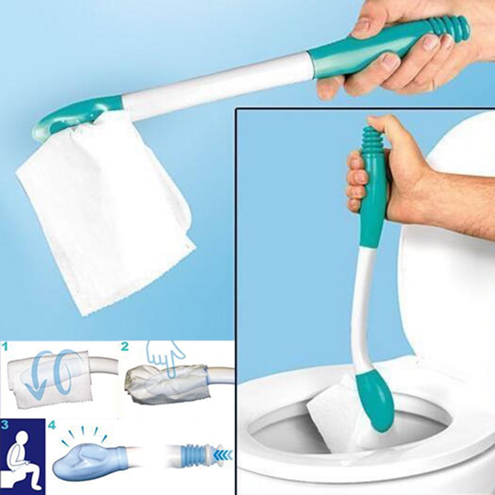 PALIFEUR Butt Wiper Tool, Long Reachs Comfortable Wipe Toilet Aid, Wipe Assist for Toileting for Pregnant Woman, Obese, Elderly, Disability Green - Image 1