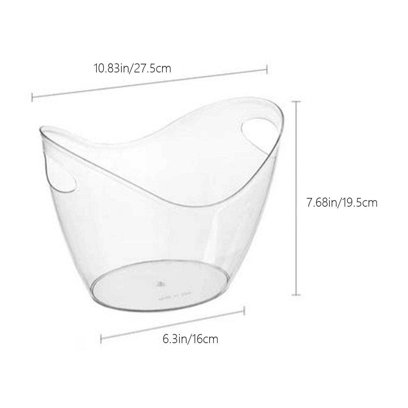 PALIFEUR Plastic Ice Bucket for Parties, Bar, Home, Kitchen, Outdoor Etc, Champagne Bucket for Beer Wine , Fruit Clear - Image 3