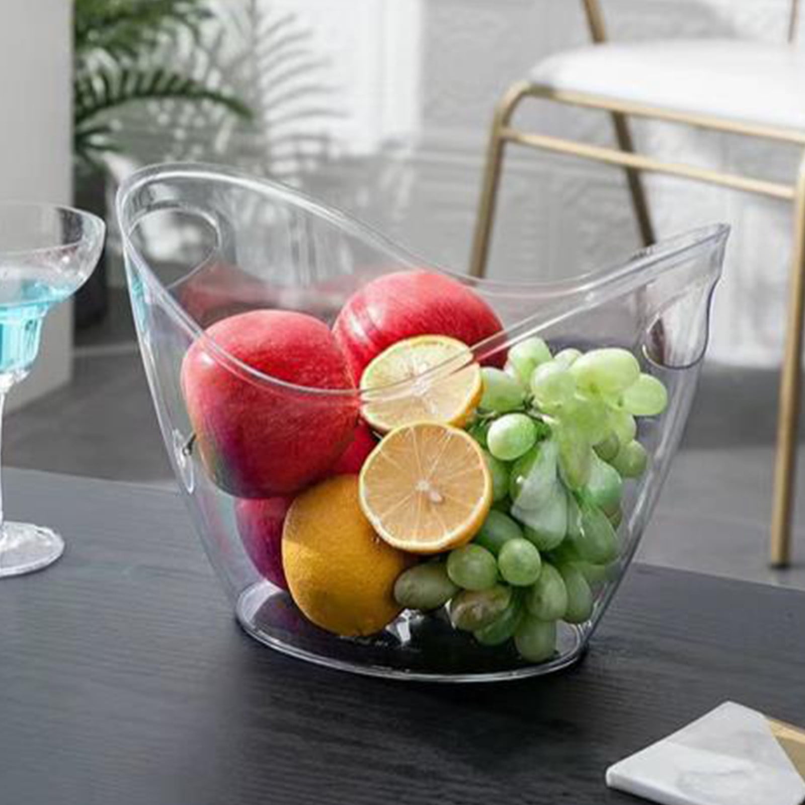 PALIFEUR Plastic Ice Bucket for Parties, Bar, Home, Kitchen, Outdoor Etc, Champagne Bucket for Beer Wine , Fruit Clear - Image 5