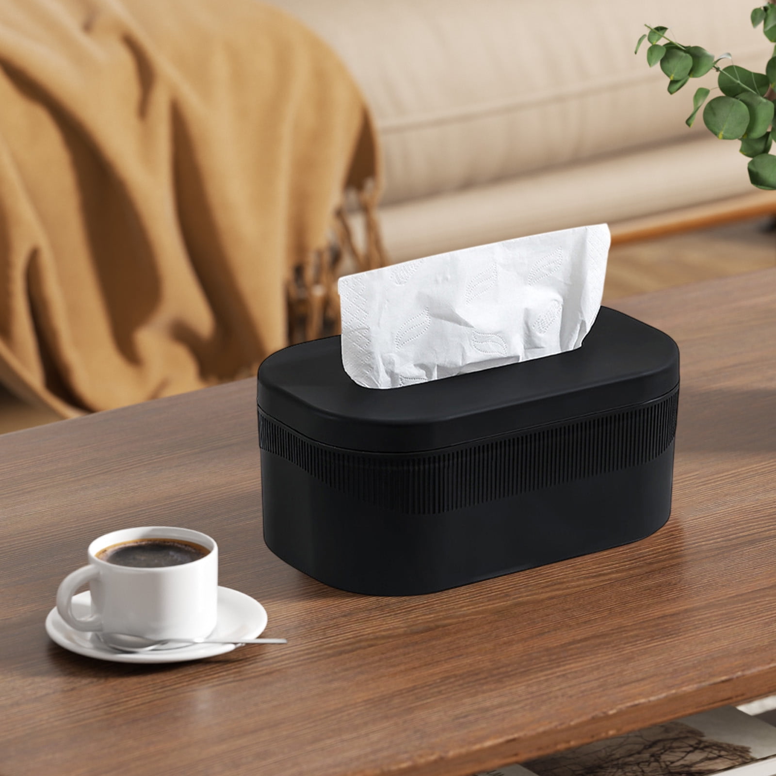PALIFEUR Tissue Box Cover Rectangle, Extremely Austere Napkin Facial Tissue Holder, Convenience Kleenex Box Covers for Bathroom Toilet Bedroom Living Room Table Desk Office #1_Black - Image 7