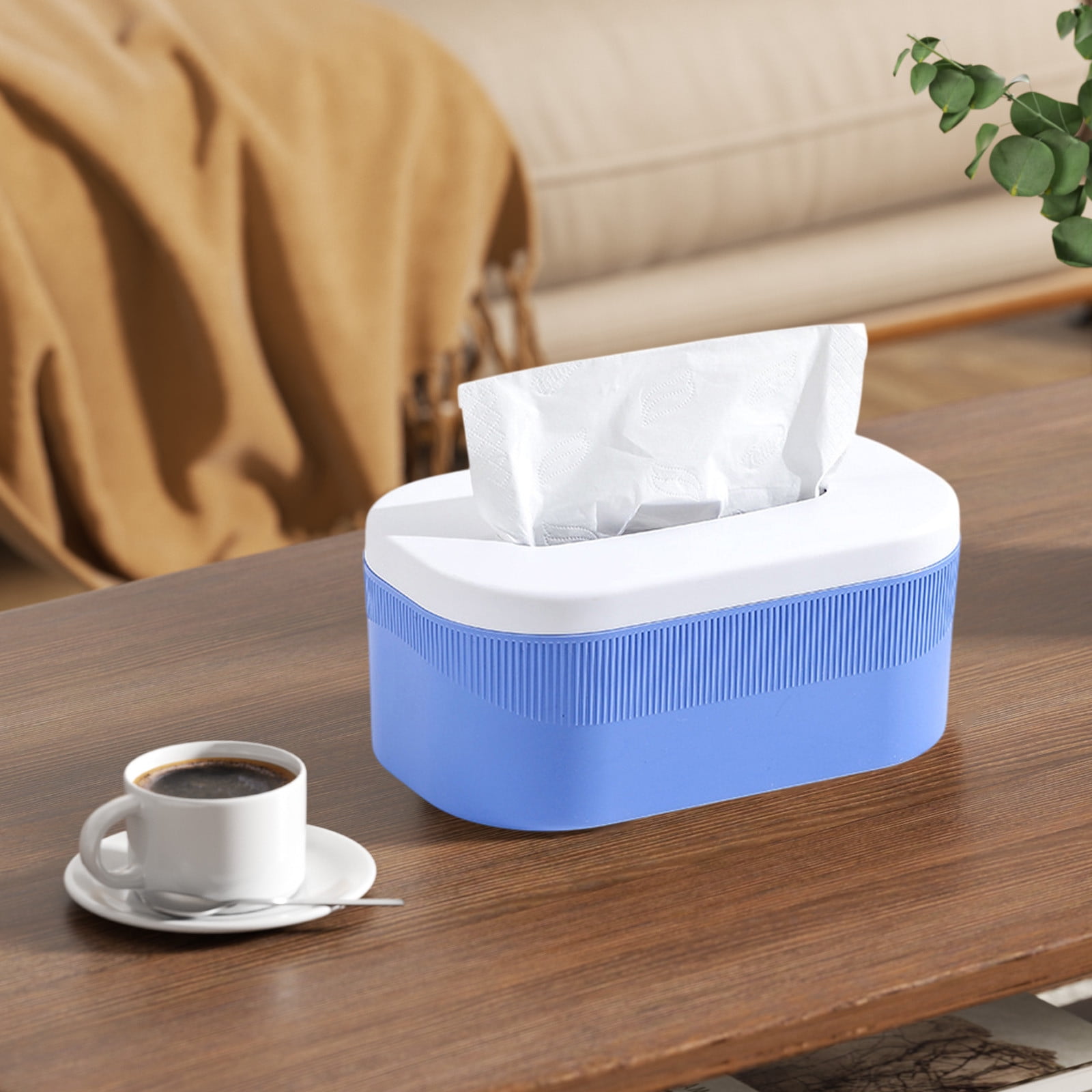 PALIFEUR Tissue Box Cover Rectangle, Extremely Austere Napkin Facial Tissue Holder, Convenience Kleenex Box Covers for Bathroom Toilet Bedroom Living Room Table Desk Office #1_Blue - Image 7