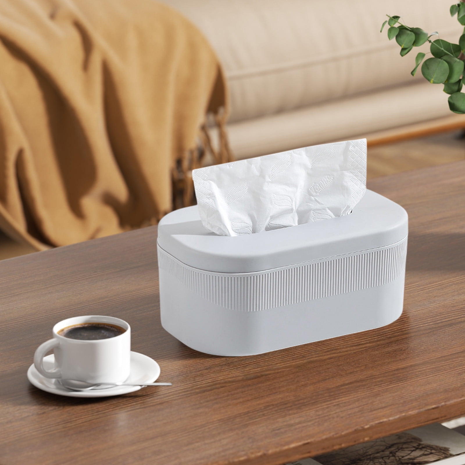 PALIFEUR Tissue Box Cover Rectangle, Extremely Austere Napkin Facial Tissue Holder, Convenience Kleenex Box Covers for Bathroom Toilet Bedroom Living Room Table Desk Office #1_Gray - Image 7