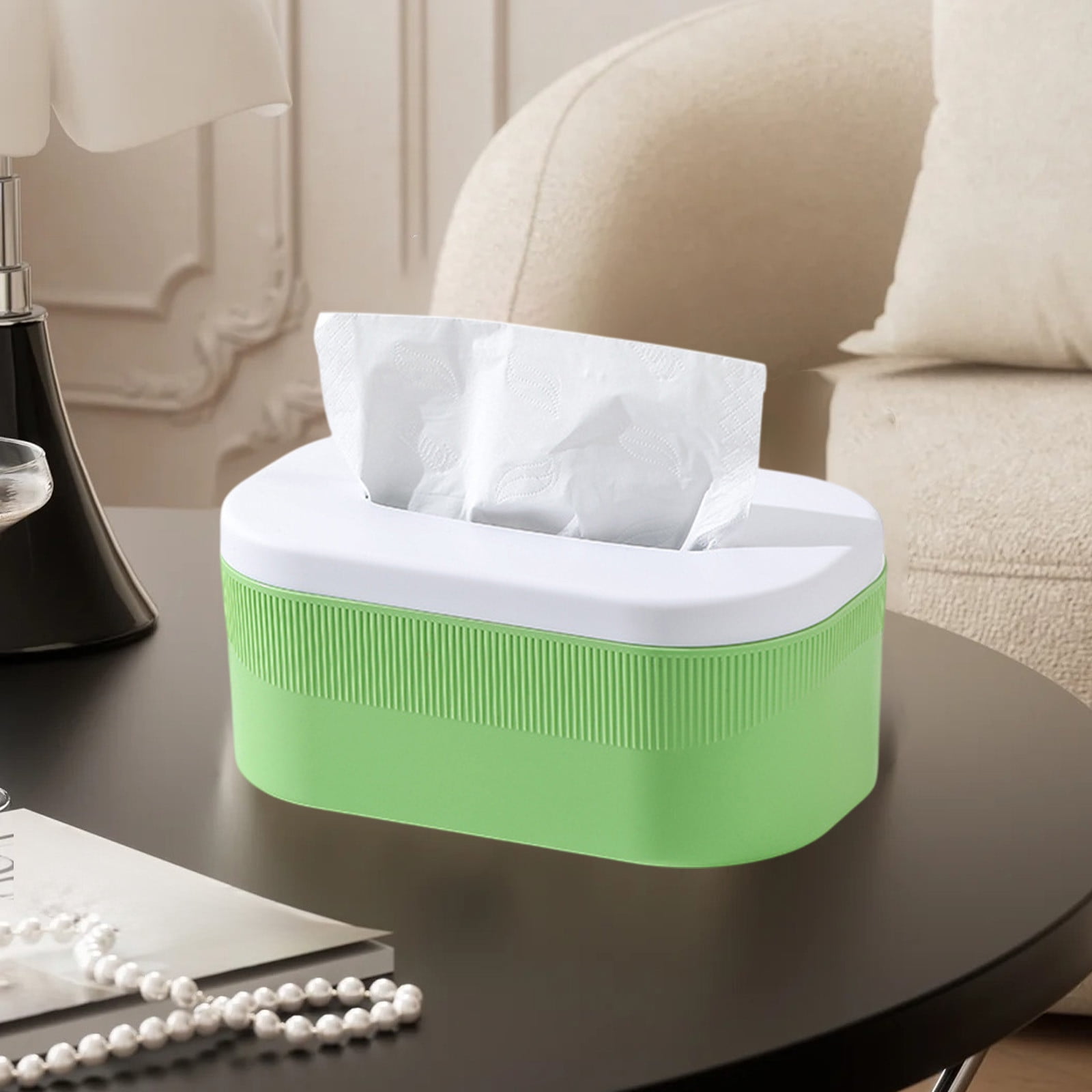 PALIFEUR Tissue Box Cover Rectangle, Extremely Austere Napkin Facial Tissue Holder, Convenience Kleenex Box Covers for Bathroom Toilet Bedroom Living Room Table Desk Office #1_Green - Image 5