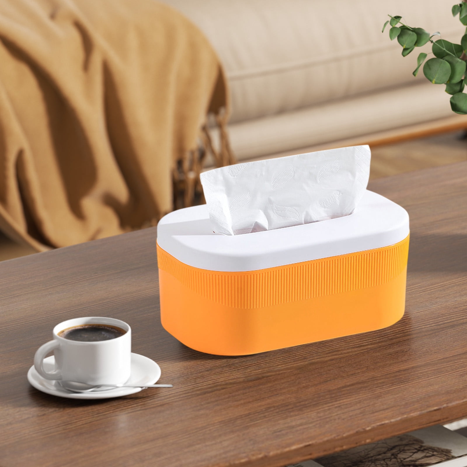 PALIFEUR Tissue Box Cover Rectangle, Extremely Austere Napkin Facial Tissue Holder, Convenience Kleenex Box Covers for Bathroom Toilet Bedroom Living Room Table Desk Office #1_Orange - Image 7