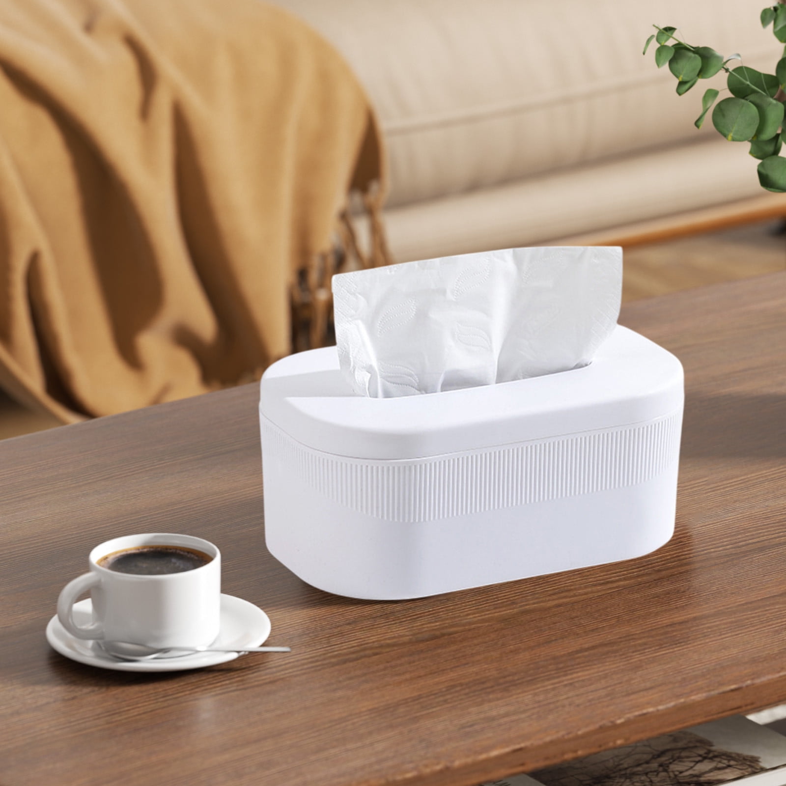 PALIFEUR Tissue Box Cover Rectangle, Extremely Austere Napkin Facial Tissue Holder, Convenience Kleenex Box Covers for Bathroom Toilet Bedroom Living Room Table Desk Office #1_White - Image 5