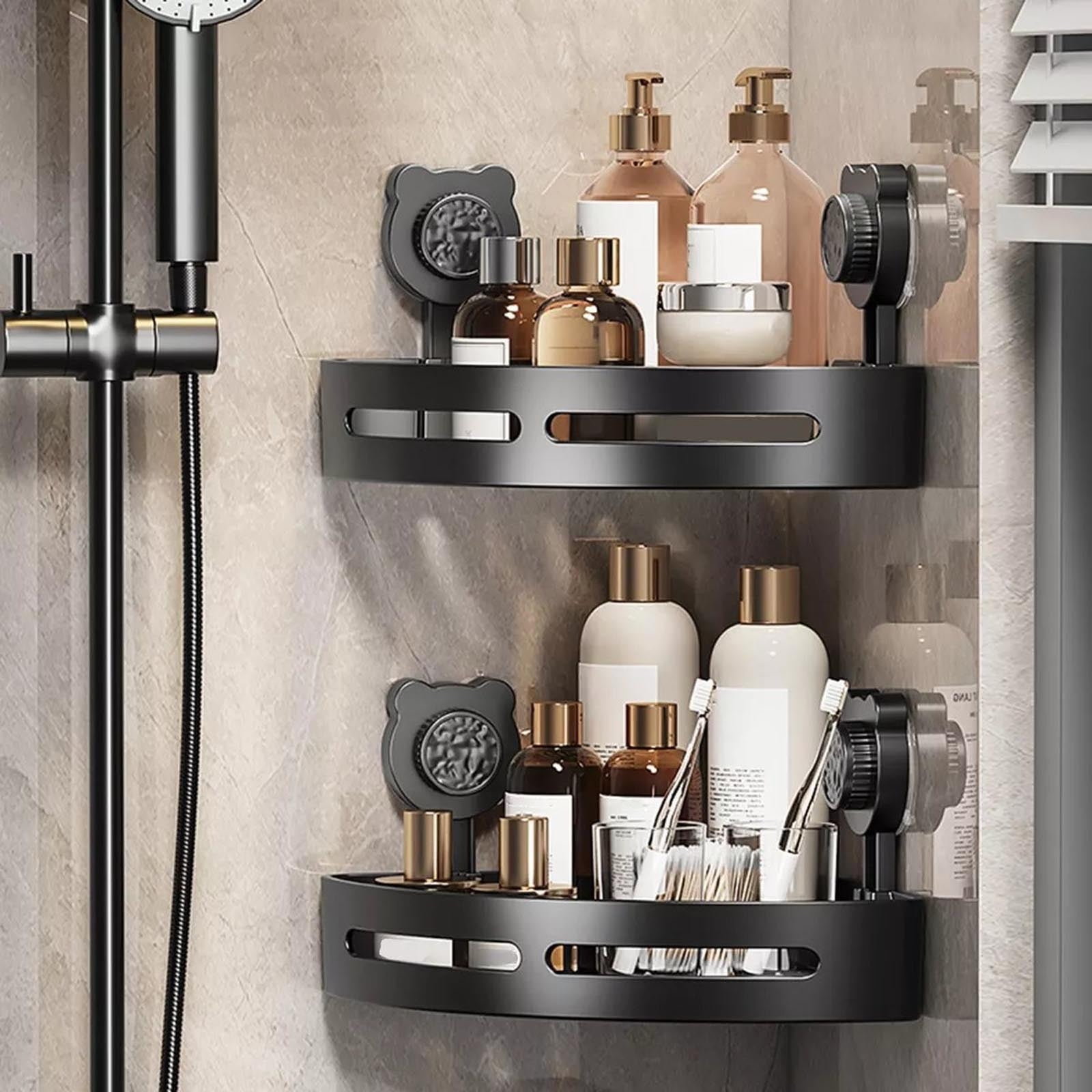 Clearance! PALIFEUR Corner Shower Caddy, Plastic Shower Organizer Corner with 2 Pcs Suction Cup, No Drilling Corner Shower Shelves for Bathroom Kitchen A - Image 1