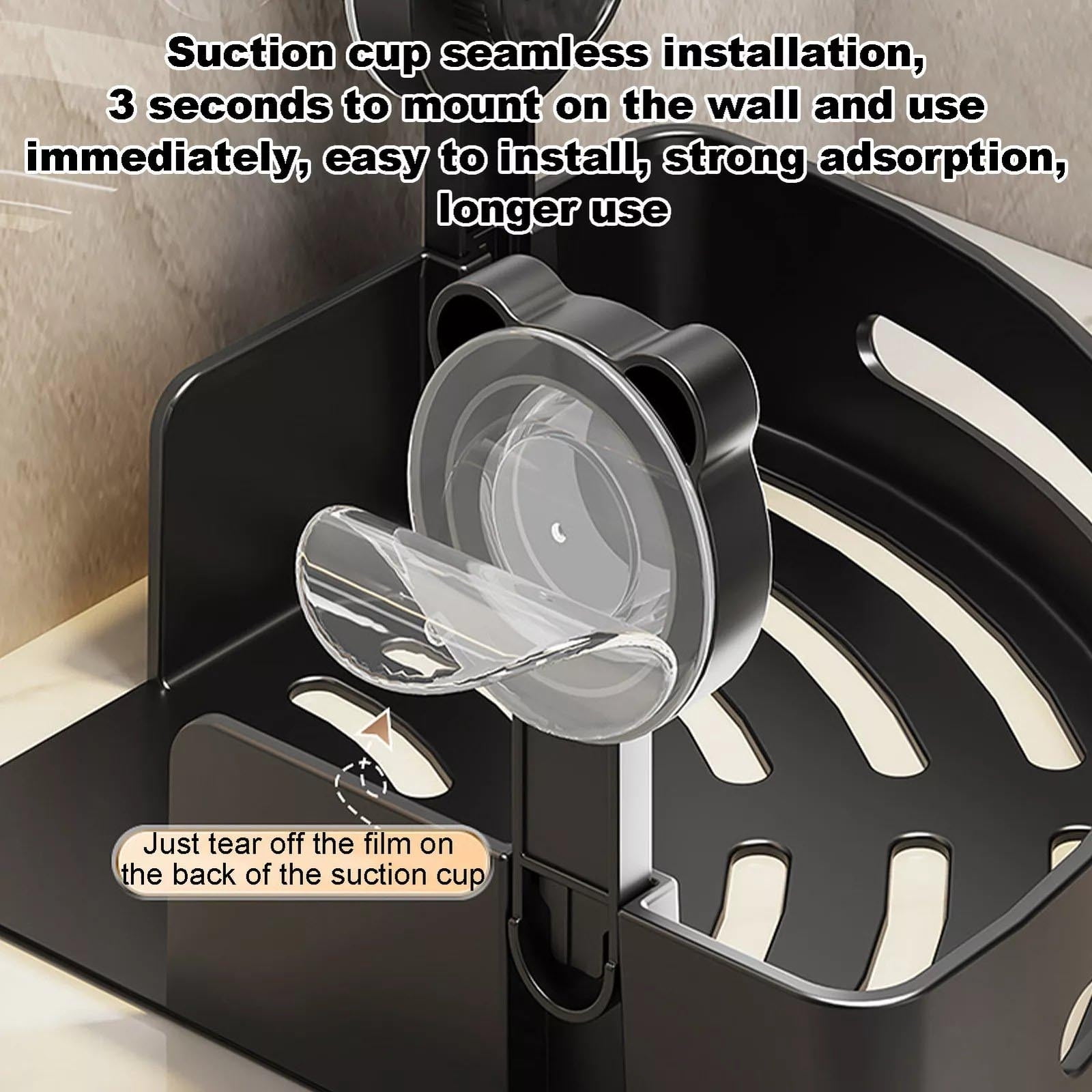 Clearance! PALIFEUR Corner Shower Caddy, Plastic Shower Organizer Corner with 2 Pcs Suction Cup, No Drilling Corner Shower Shelves for Bathroom Kitchen A - Image 8