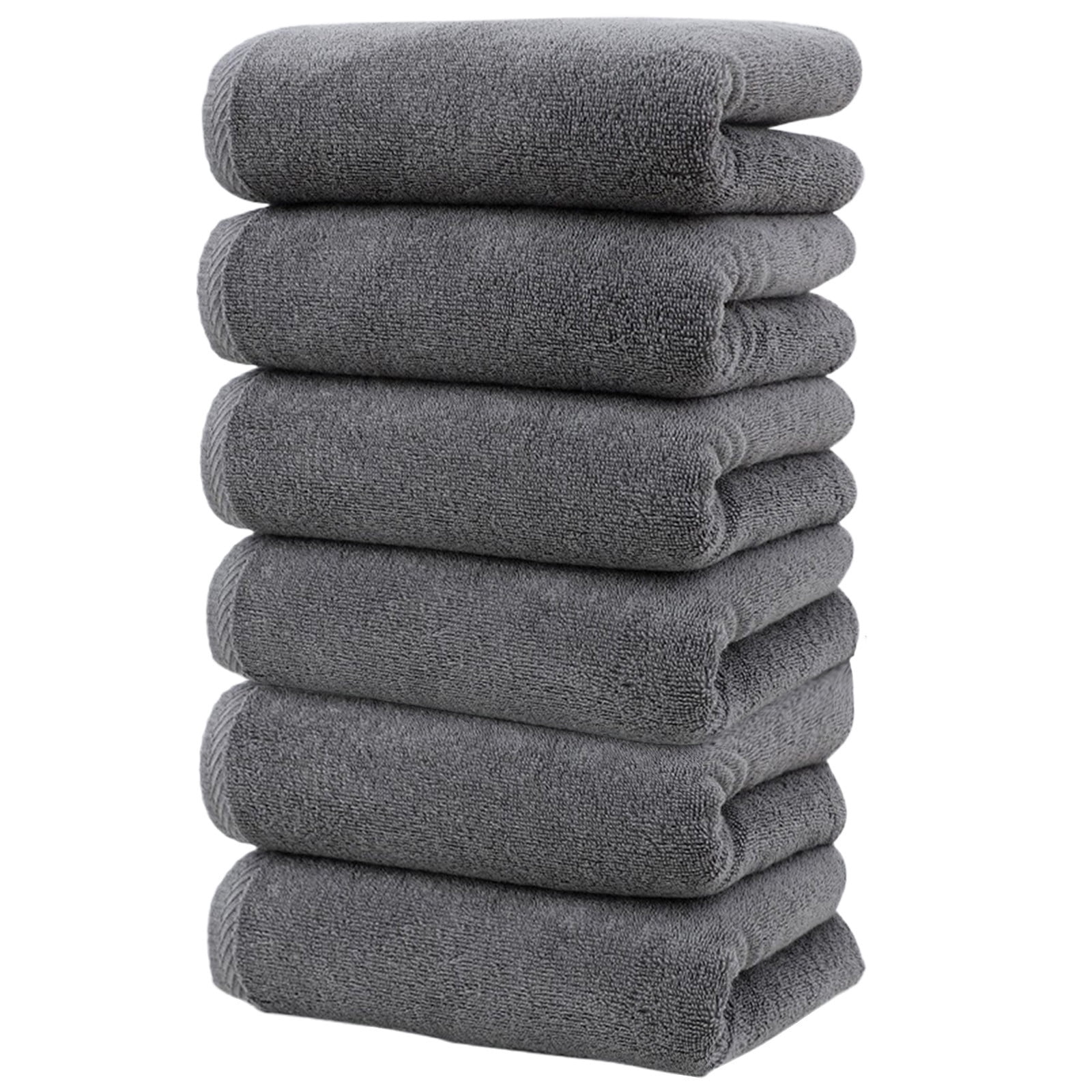 Clearance! PALIFEUR 6 Pcs Cotton Towels Soft Bath Towels, Highly Absorbent Towels for Bathroom Kitchen Gym, Quickly-Dry Towel Set, 13x30 Inch Black - Image 2
