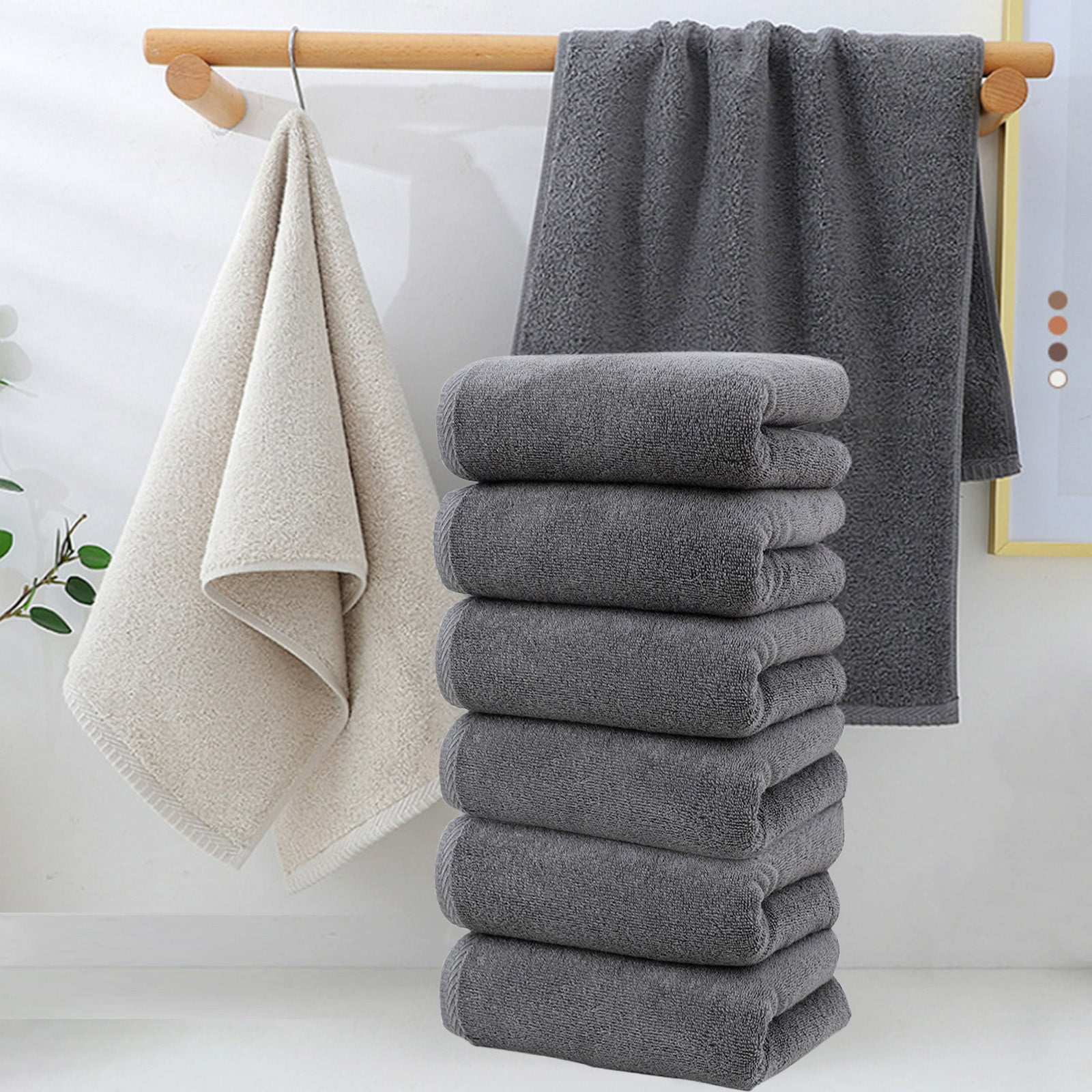 Clearance! PALIFEUR 6 Pcs Cotton Towels Soft Bath Towels, Highly Absorbent Towels for Bathroom Kitchen Gym, Quickly-Dry Towel Set, 13x30 Inch Black - Image 5