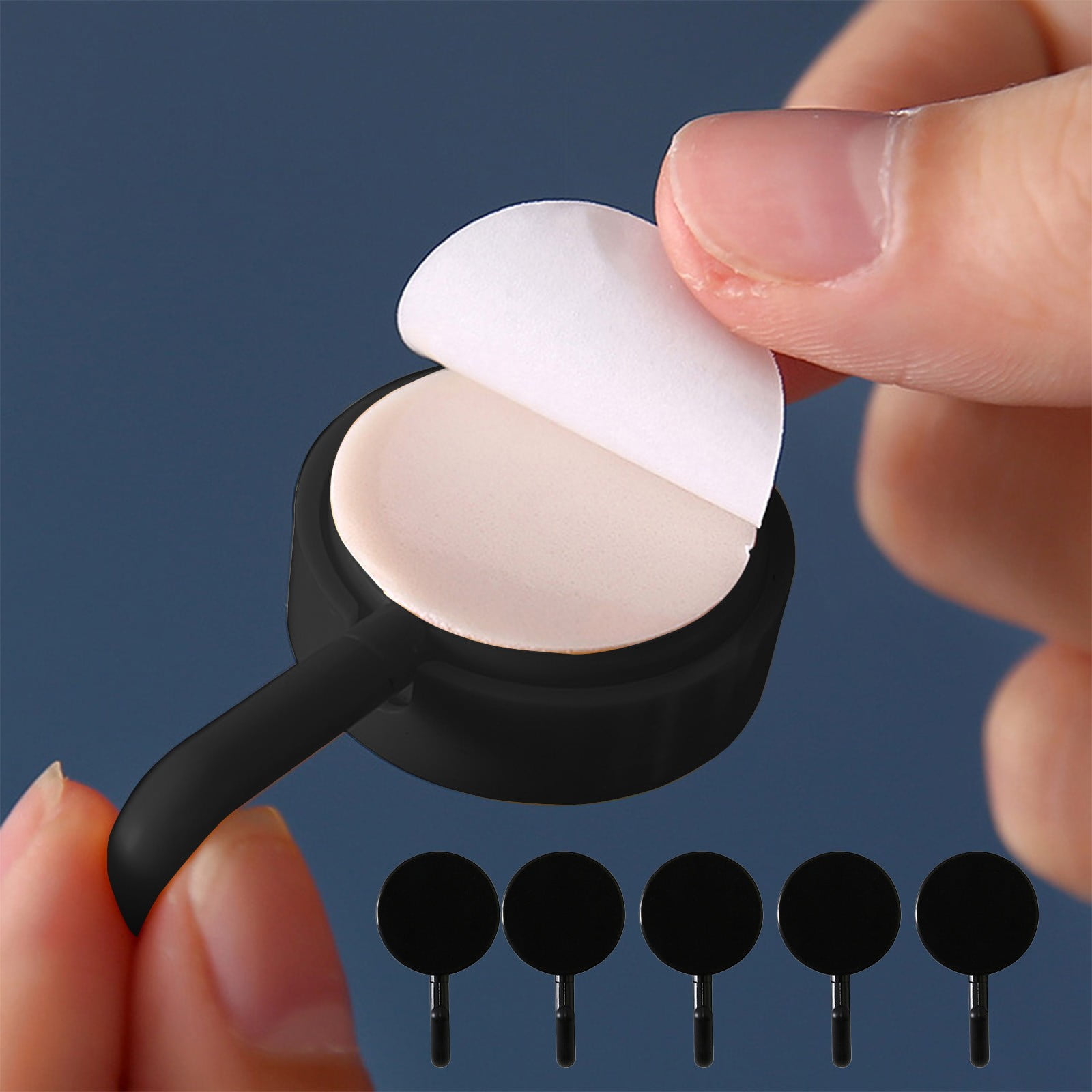 Clearance! PALIFEUR 12 Pcs Wall Hooks for Hanging, Circle Heavy Duty Hook, Self Adhesive Waterproof Transparent Towel Hooks, Adhesive Hooks for Bathroom Kitchen Home Wall Black - Image 5