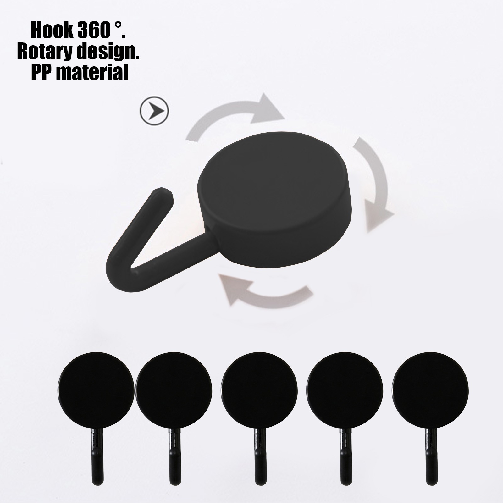 Clearance! PALIFEUR 12 Pcs Wall Hooks for Hanging, Circle Heavy Duty Hook, Self Adhesive Waterproof Transparent Towel Hooks, Adhesive Hooks for Bathroom Kitchen Home Wall Black - Image 6