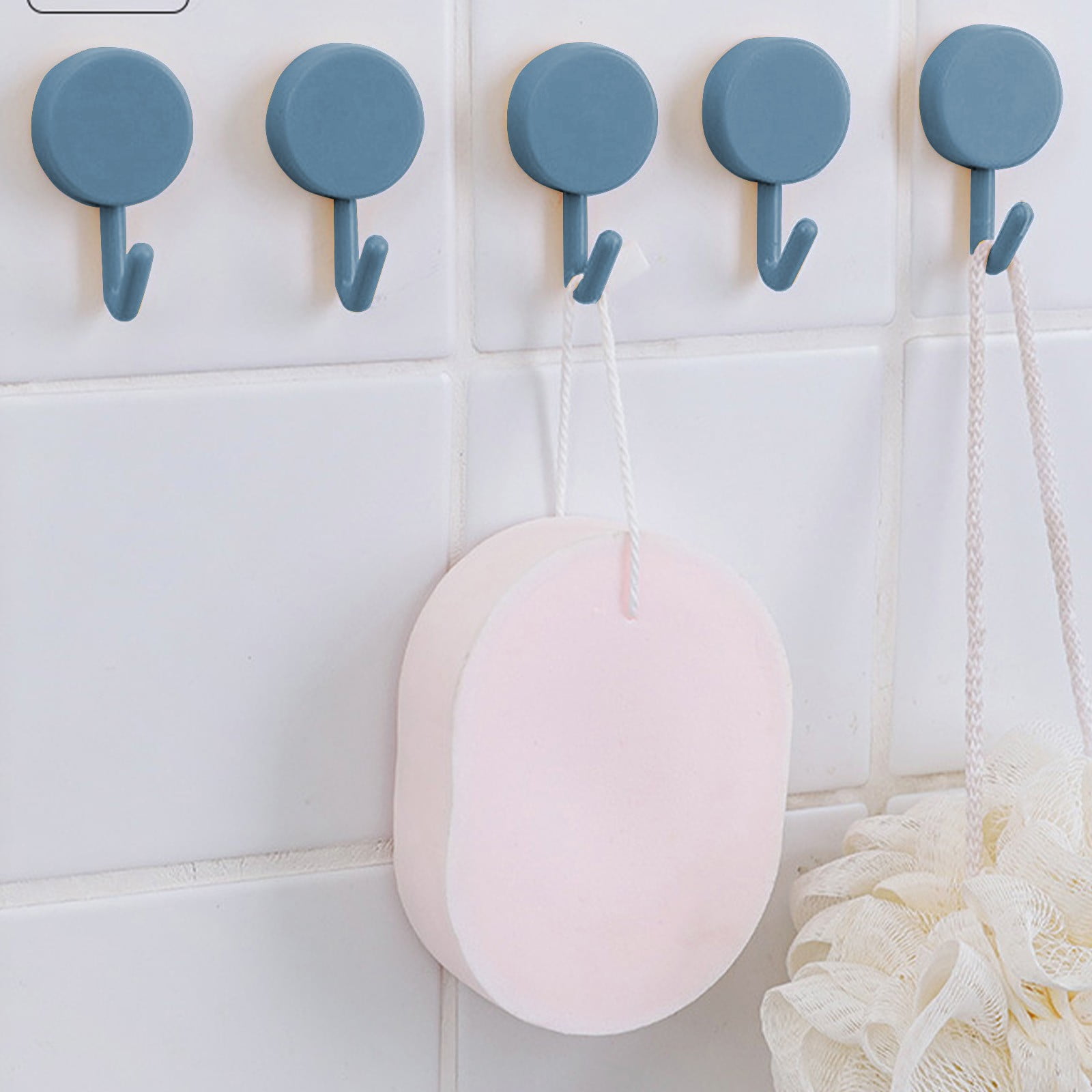 Clearance! PALIFEUR 12 Pcs Wall Hooks for Hanging, Circle Heavy Duty Hook, Self Adhesive Waterproof Transparent Towel Hooks, Adhesive Hooks for Bathroom Kitchen Home Wall White - Image 3