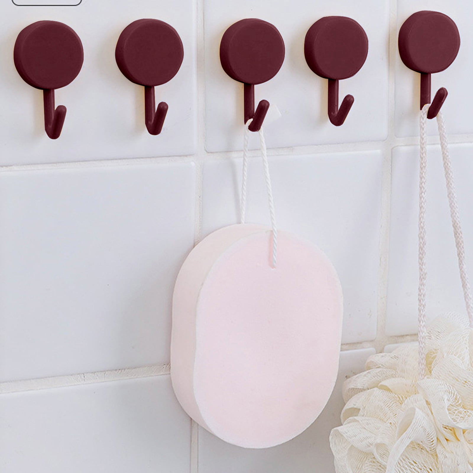 Clearance! PALIFEUR 12 Pcs Wall Hooks for Hanging, Circle Heavy Duty Hook, Self Adhesive Waterproof Transparent Towel Hooks, Adhesive Hooks for Bathroom Kitchen Home Wall Wine - Image 4