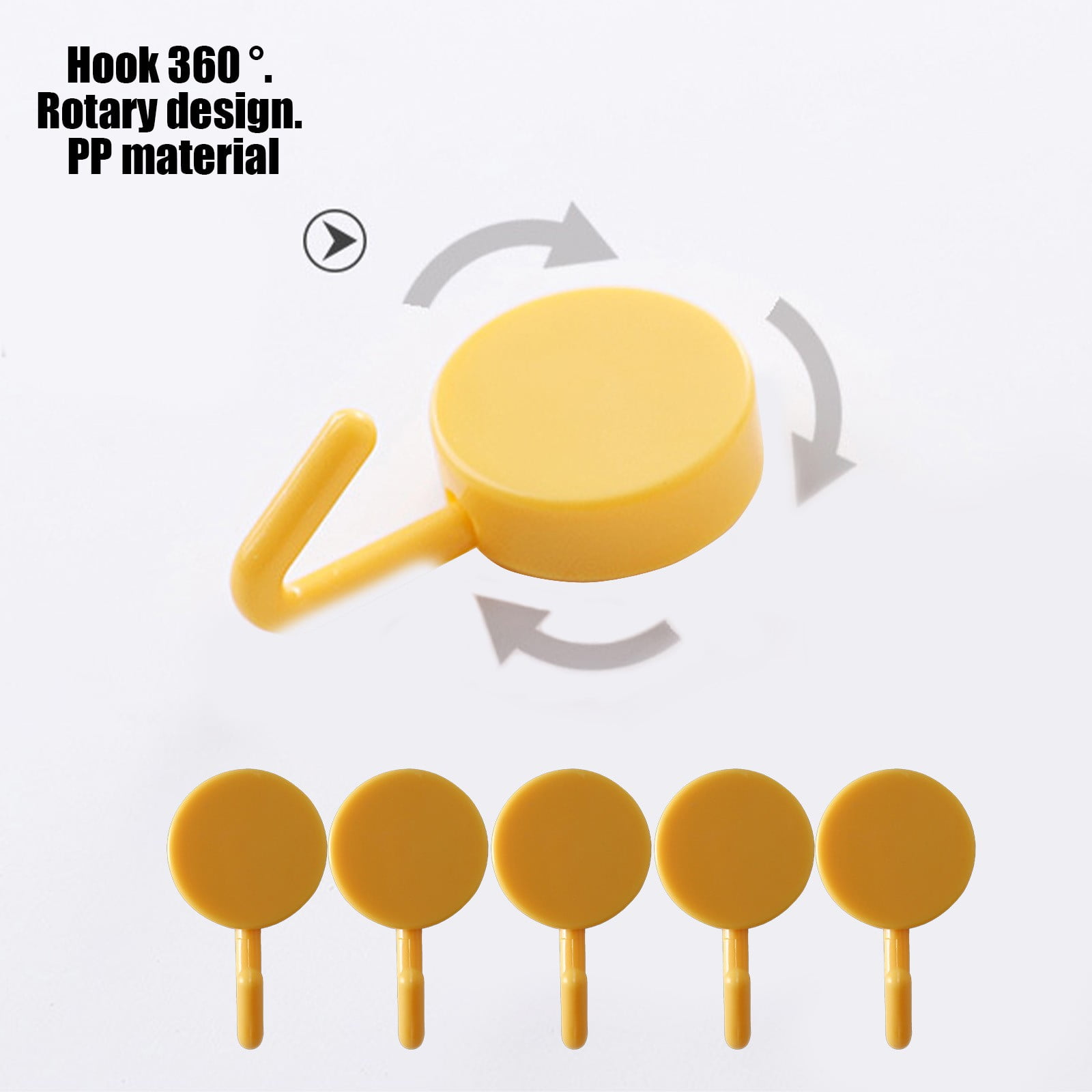 Clearance! PALIFEUR 12 Pcs Wall Hooks for Hanging, Circle Heavy Duty Hook, Self Adhesive Waterproof Transparent Towel Hooks, Adhesive Hooks for Bathroom Kitchen Home Wall Yellow - Image 6