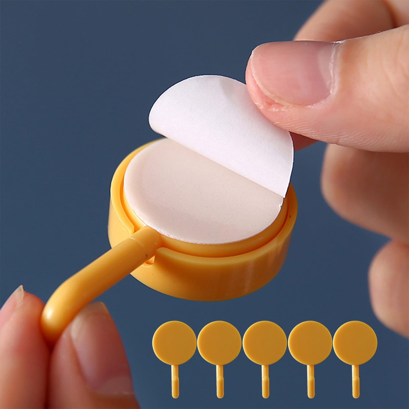 Clearance! PALIFEUR 12 Pcs Wall Hooks for Hanging, Circle Heavy Duty Hook, Self Adhesive Waterproof Transparent Towel Hooks, Adhesive Hooks for Bathroom Kitchen Home Wall Yellow - Image 7