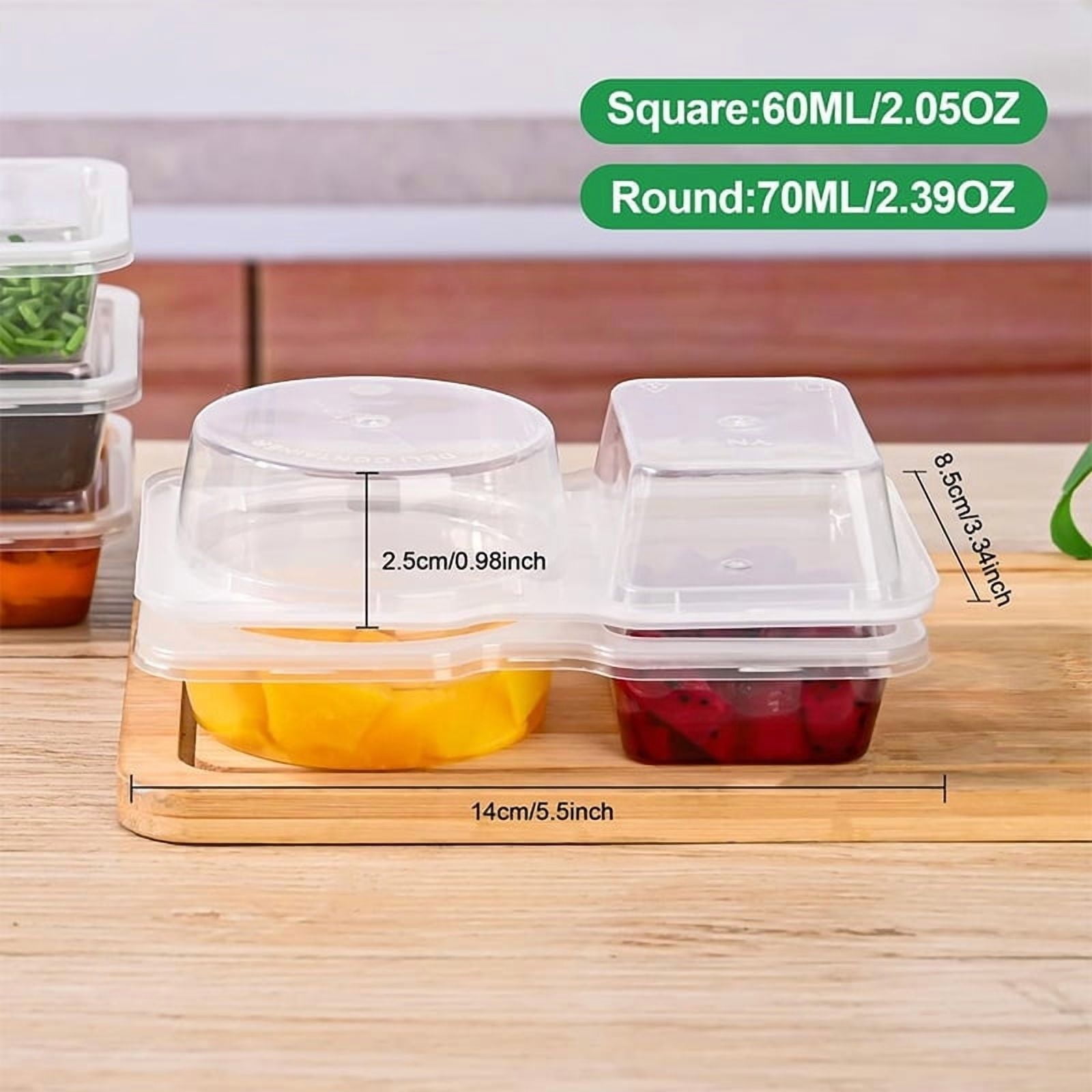 PALIFEUR 5 PCS Snack Containers Disposable Double Compartment Plastic Container, Reusable Snack Containers with Lids Travel Mini Snack Pack Containers for Condiments, Candy, Dip 10pc - Image 6