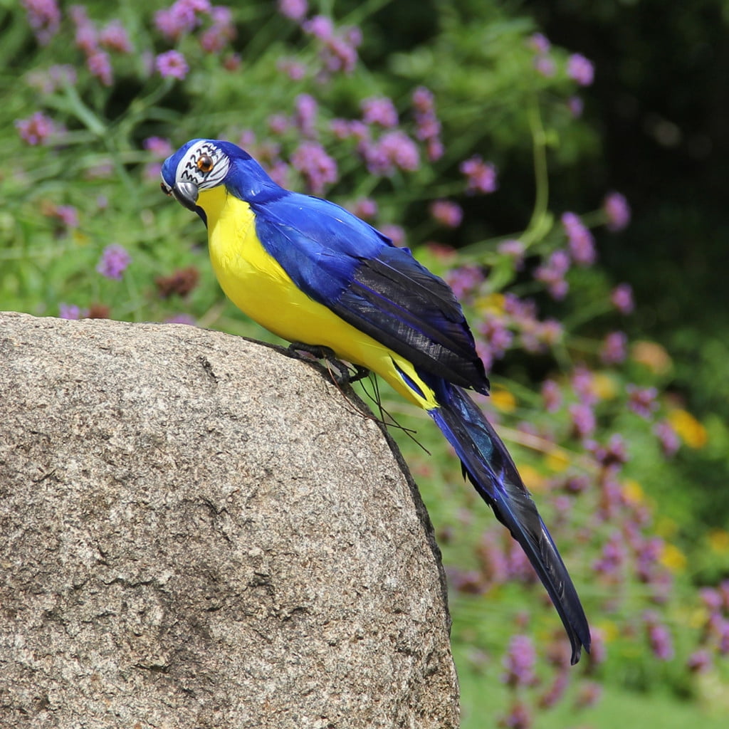 PALIFEUR Fake Parrot, 10 x 0.4 Inch Realistic Artificial Birds Model, Fade Birds for Garden Patio Yard Lawns Tropical Tree Wall, Decorative Birds BLUE - Image 4