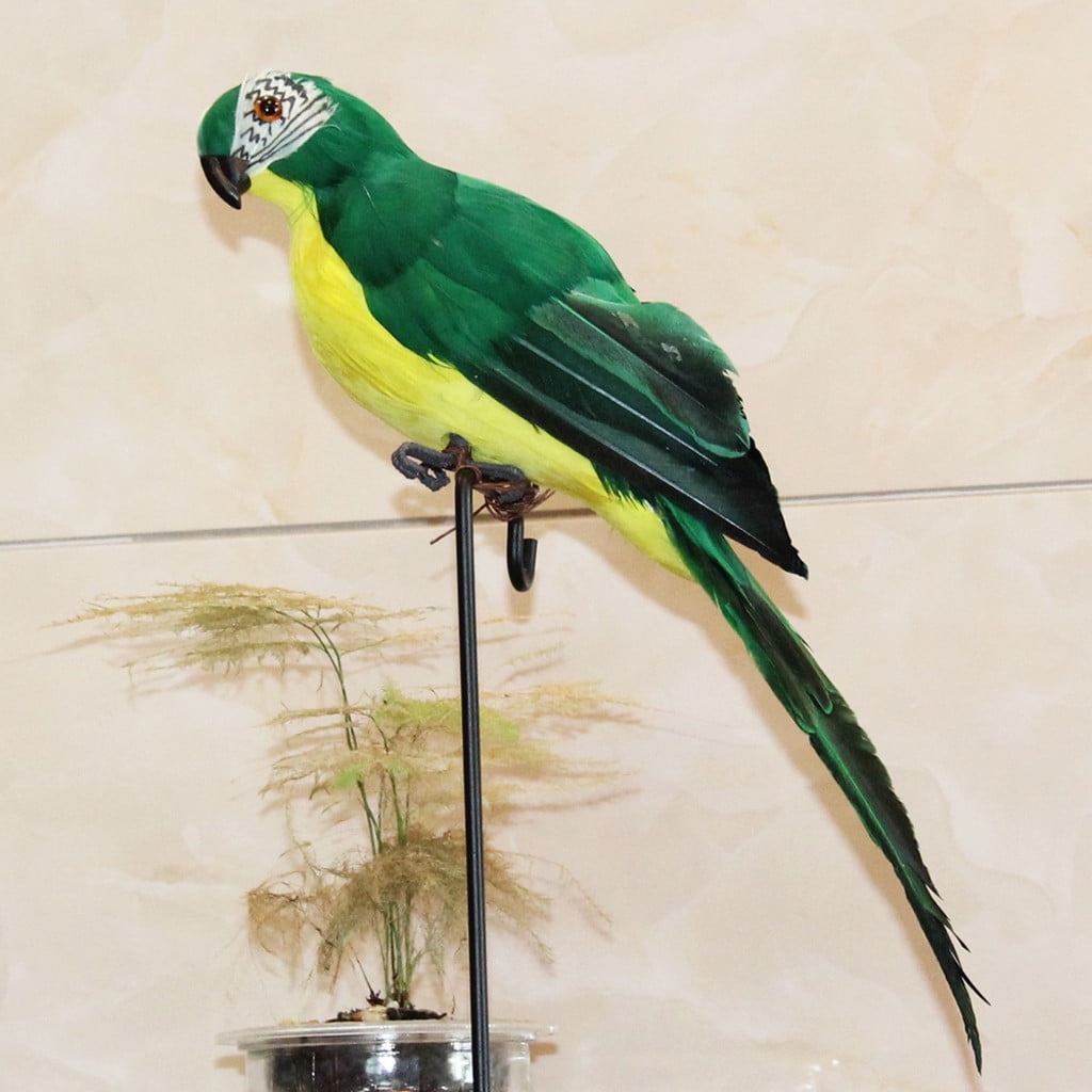 PALIFEUR Fake Parrot, 10 x 0.4 Inch Realistic Artificial Birds Model, Fade Birds for Garden Patio Yard Lawns Tropical Tree Wall, Decorative Birds Green - Image 2