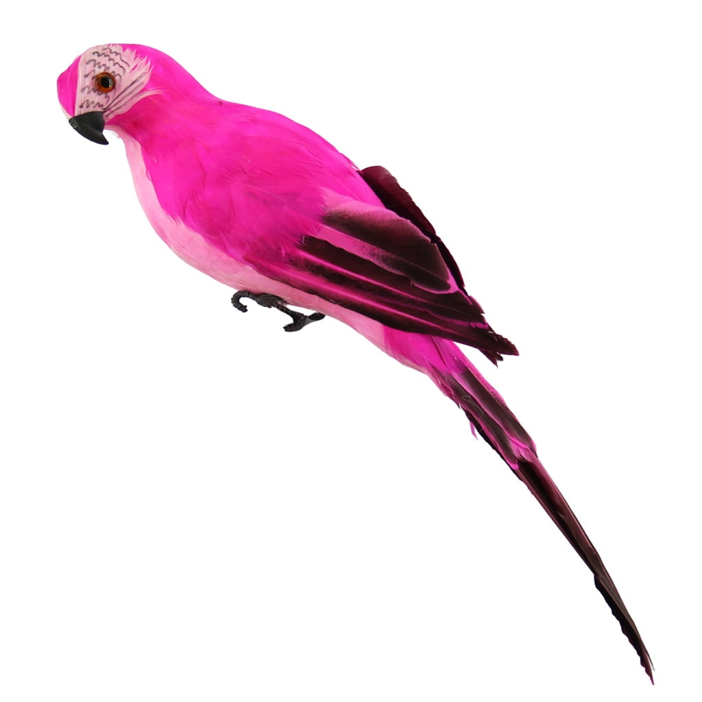 PALIFEUR Fake Parrot, 10 x 0.4 Inch Realistic Artificial Birds Model, Fade Birds for Garden Patio Yard Lawns Tropical Tree Wall, Decorative Birds Pink - Image 2
