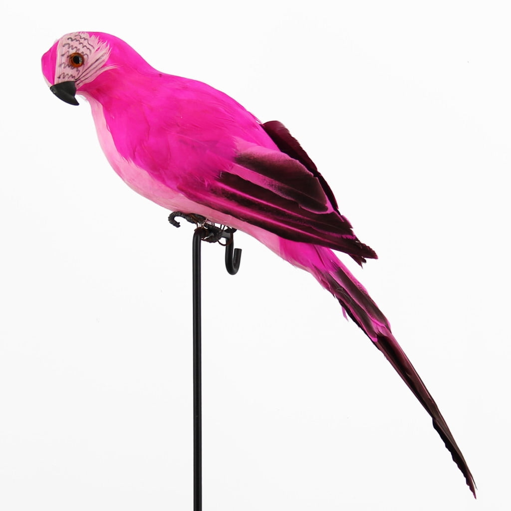 PALIFEUR Fake Parrot, 10 x 0.4 Inch Realistic Artificial Birds Model, Fade Birds for Garden Patio Yard Lawns Tropical Tree Wall, Decorative Birds Pink - Image 3
