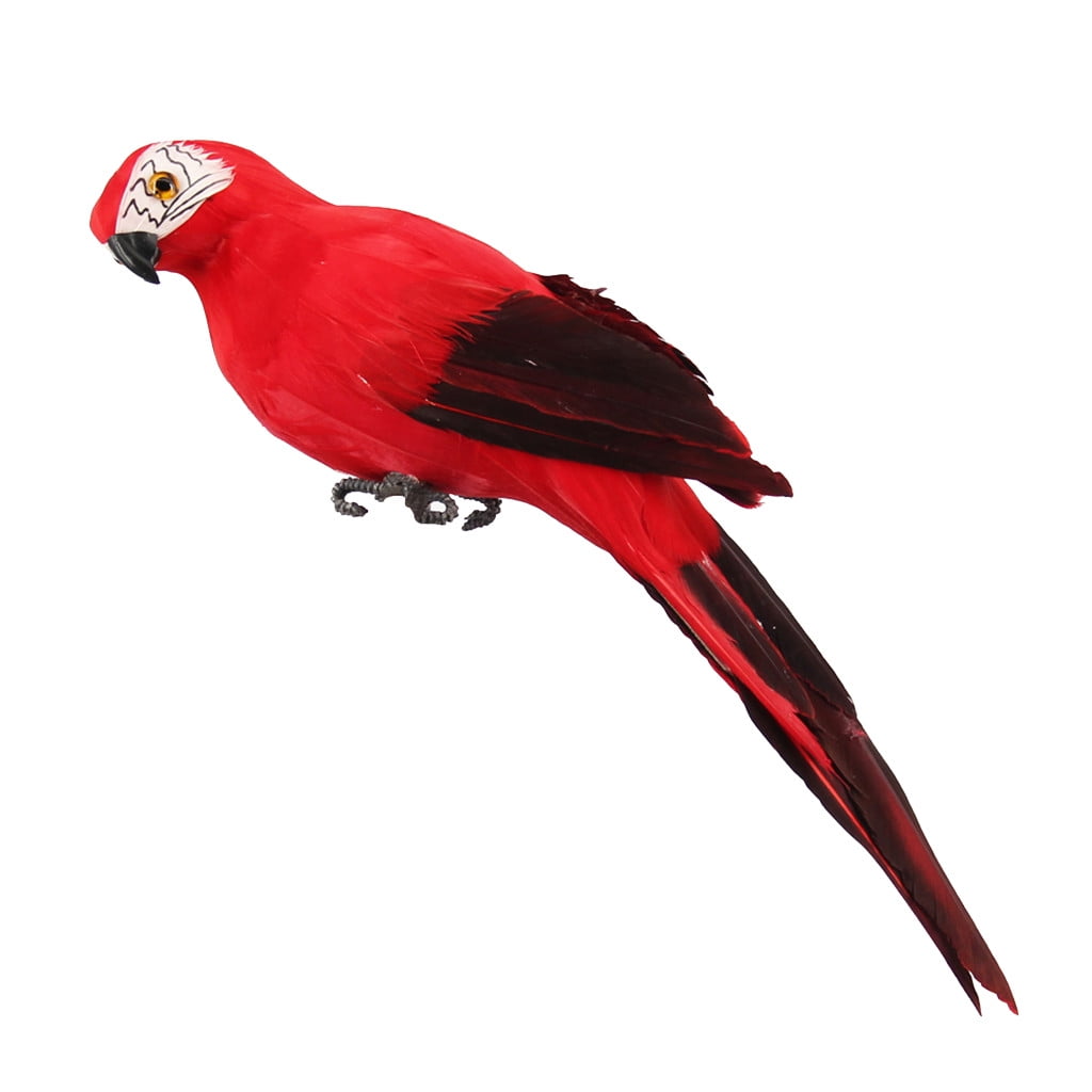 PALIFEUR Fake Parrot, 10 x 0.4 Inch Realistic Artificial Birds Model, Fade Birds for Garden Patio Yard Lawns Tropical Tree Wall, Decorative Birds Red - Image 2