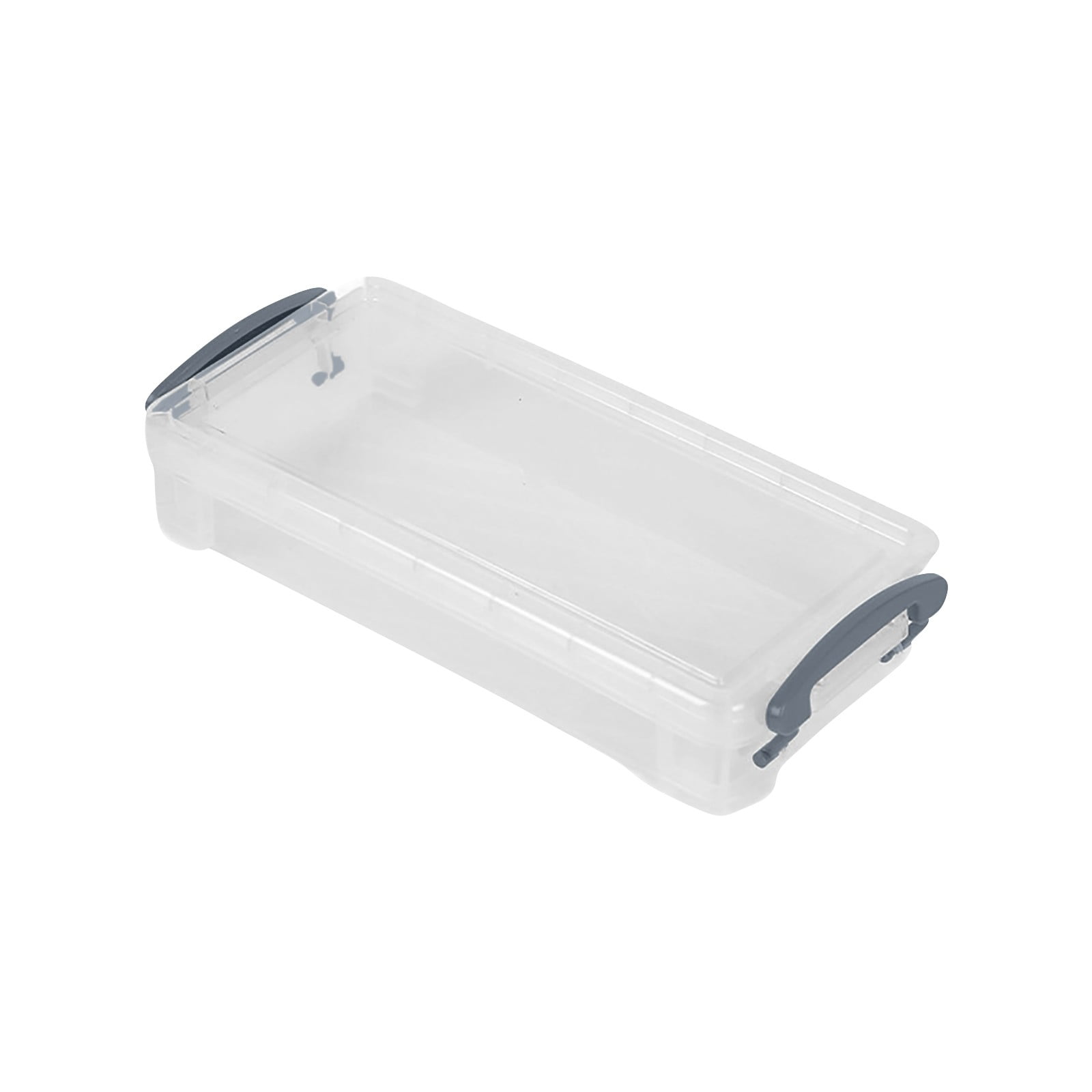 Tyidzon Plastic Pencil Case, Large Capacity Clear Pencil Box, Crayon Marker Box with Snap-Tight Lid, Plastic Pencil Cases, Pencil Box, Crayon Box Storage Gray - Image 2