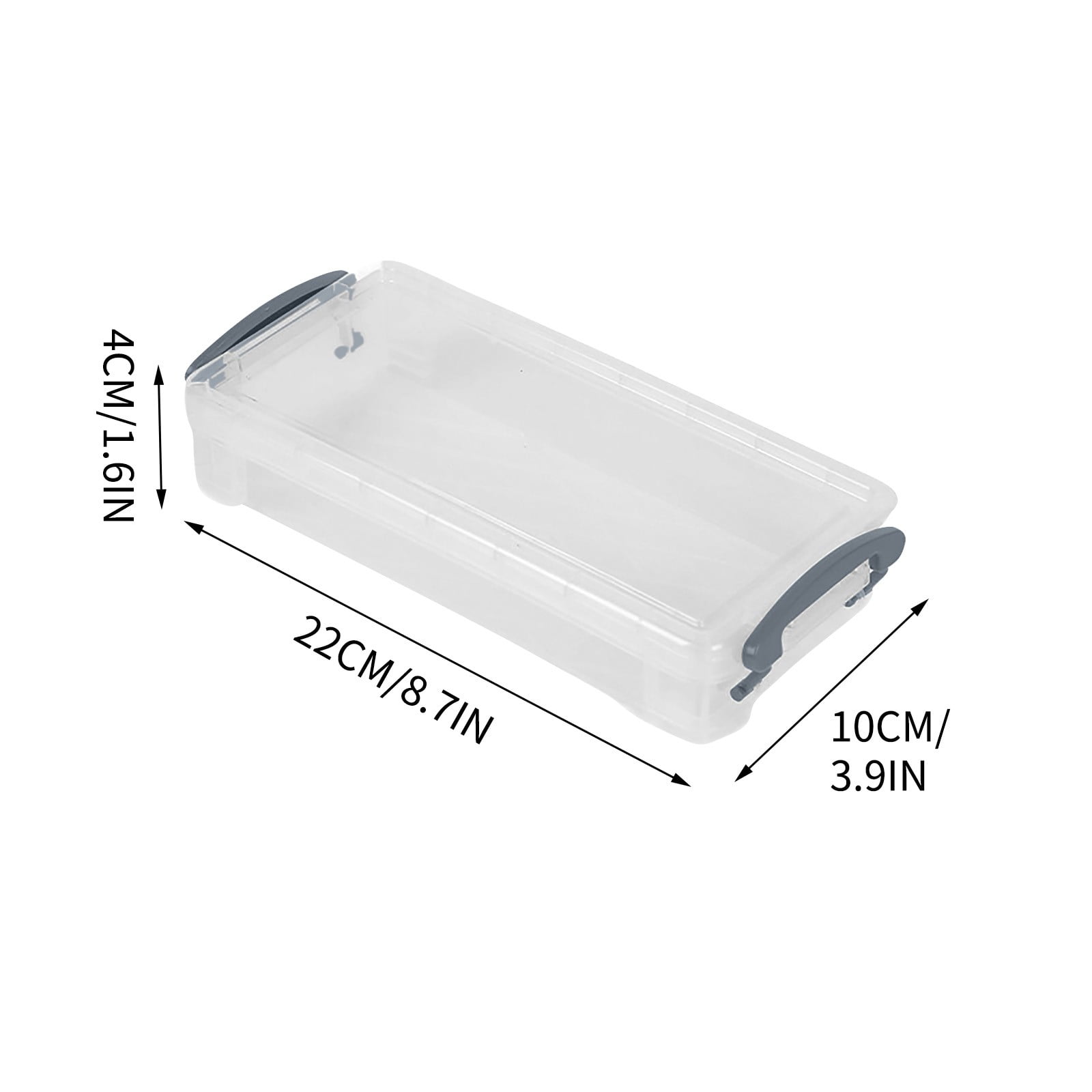 Tyidzon Plastic Pencil Case, Large Capacity Clear Pencil Box, Crayon Marker Box with Snap-Tight Lid, Plastic Pencil Cases, Pencil Box, Crayon Box Storage Gray - Image 3