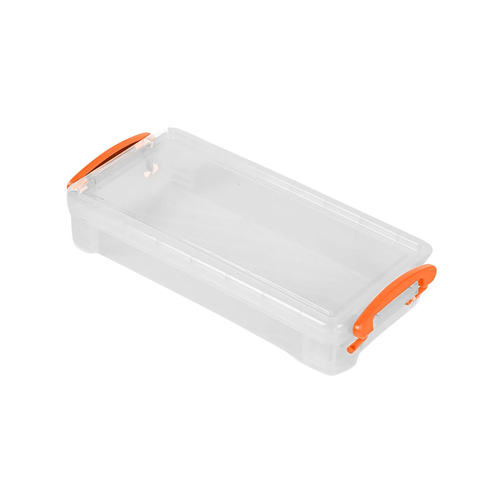 Tyidzon Plastic Pencil Case, Large Capacity Clear Pencil Box, Crayon Marker Box with Snap-Tight Lid, Plastic Pencil Cases, Pencil Box, Crayon Box Storage Orange - Image 2