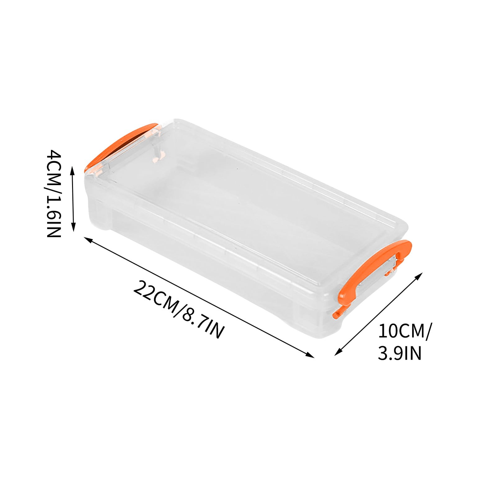 Tyidzon Plastic Pencil Case, Large Capacity Clear Pencil Box, Crayon Marker Box with Snap-Tight Lid, Plastic Pencil Cases, Pencil Box, Crayon Box Storage Orange - Image 3