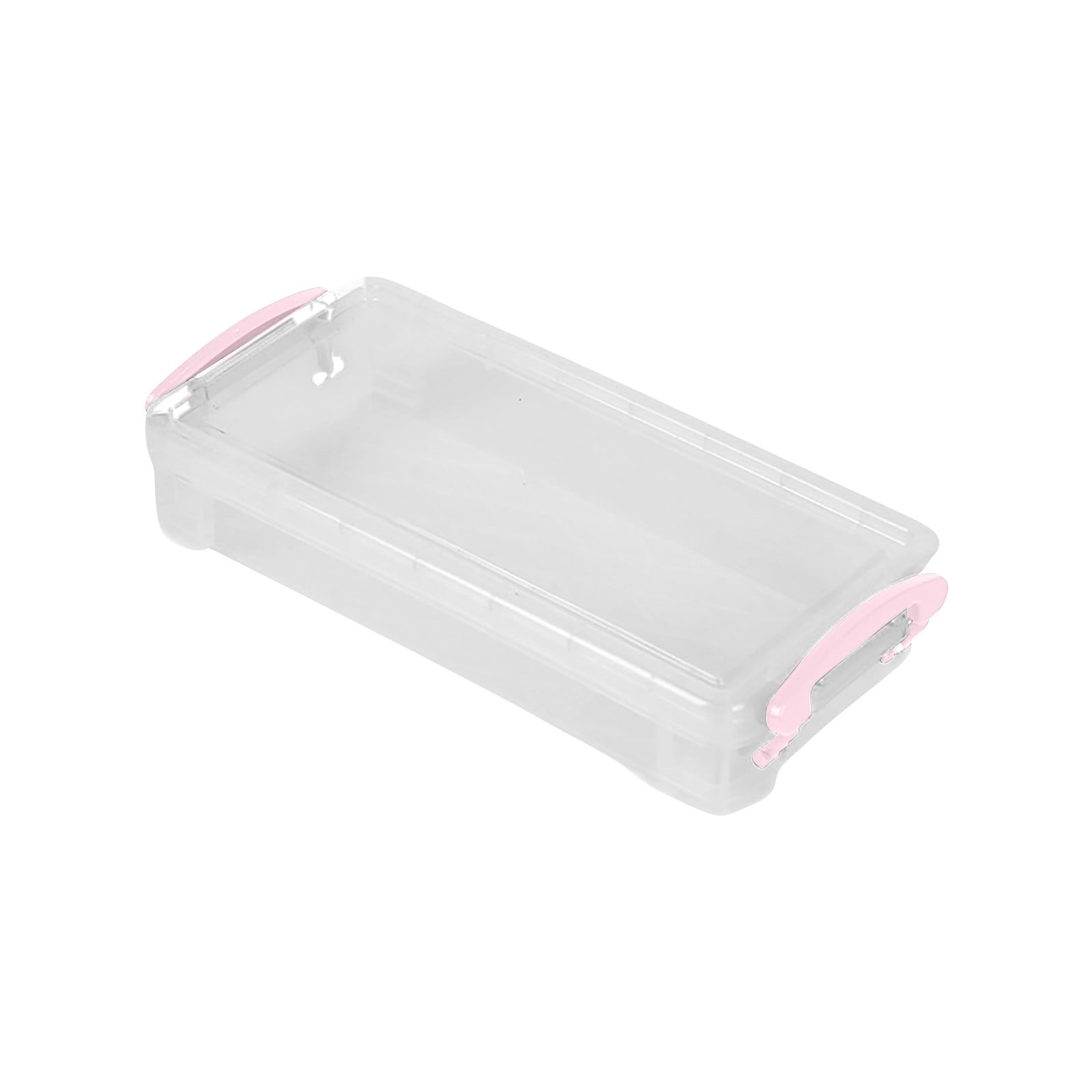 Tyidzon Plastic Pencil Case, Large Capacity Clear Pencil Box, Crayon Marker Box with Snap-Tight Lid, Plastic Pencil Cases, Pencil Box, Crayon Box Storage Pink - Image 2
