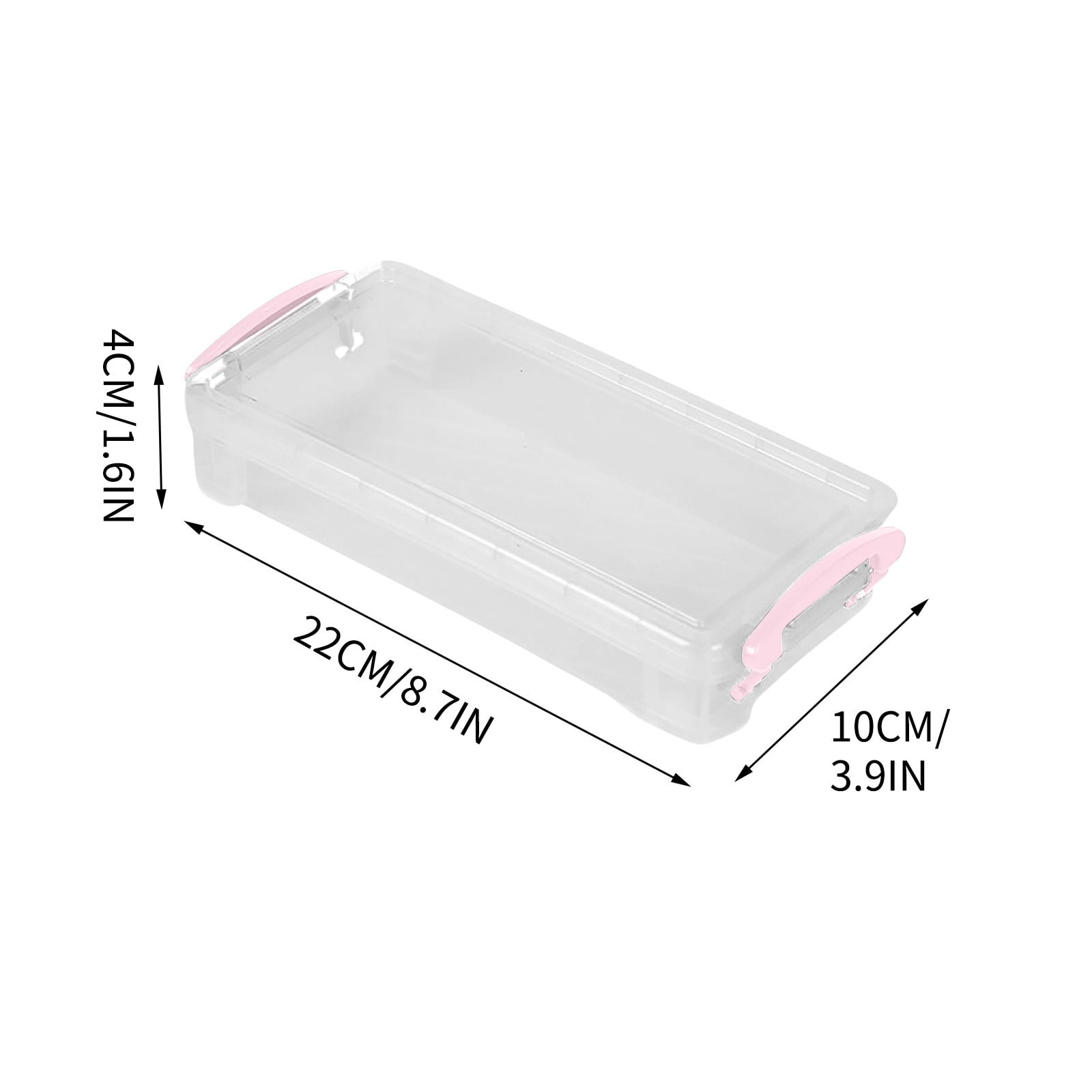 Tyidzon Plastic Pencil Case, Large Capacity Clear Pencil Box, Crayon Marker Box with Snap-Tight Lid, Plastic Pencil Cases, Pencil Box, Crayon Box Storage Pink - Image 3