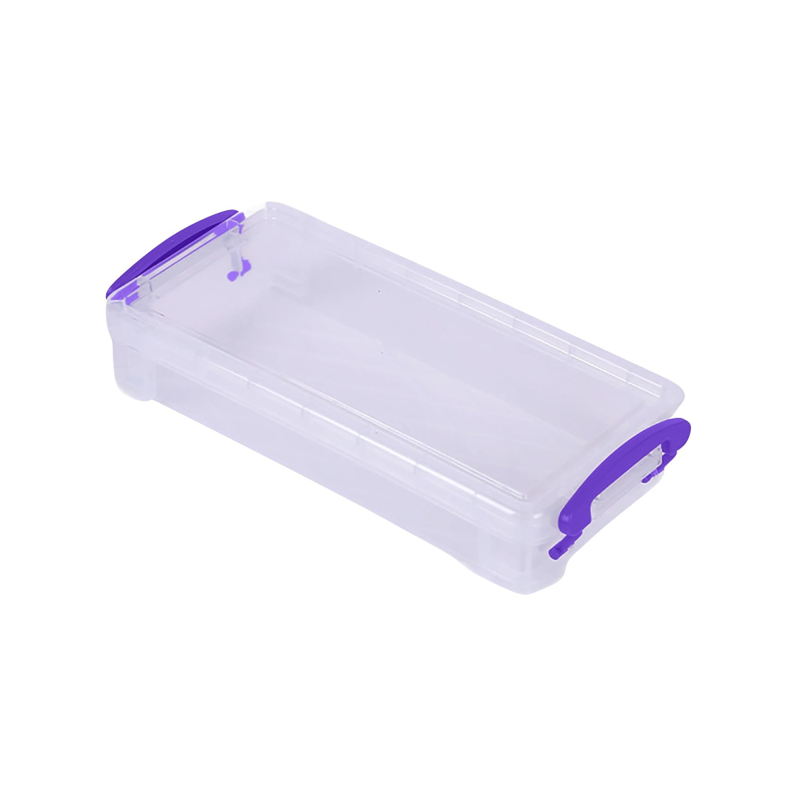 Tyidzon Plastic Pencil Case, Large Capacity Clear Pencil Box, Crayon Marker Box with Snap-Tight Lid, Plastic Pencil Cases, Pencil Box, Crayon Box Storage Purple - Image 2