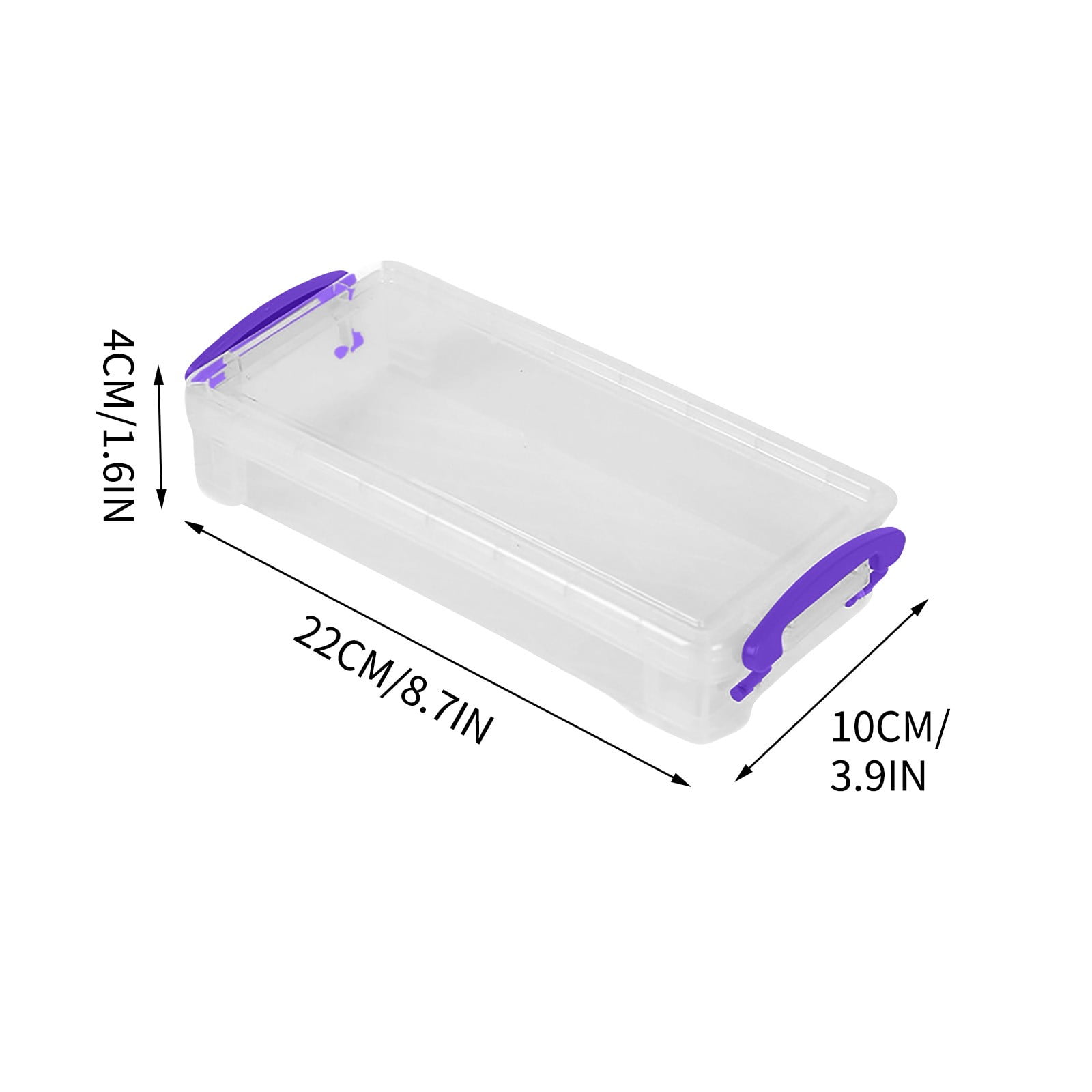 Tyidzon Plastic Pencil Case, Large Capacity Clear Pencil Box, Crayon Marker Box with Snap-Tight Lid, Plastic Pencil Cases, Pencil Box, Crayon Box Storage Purple - Image 3