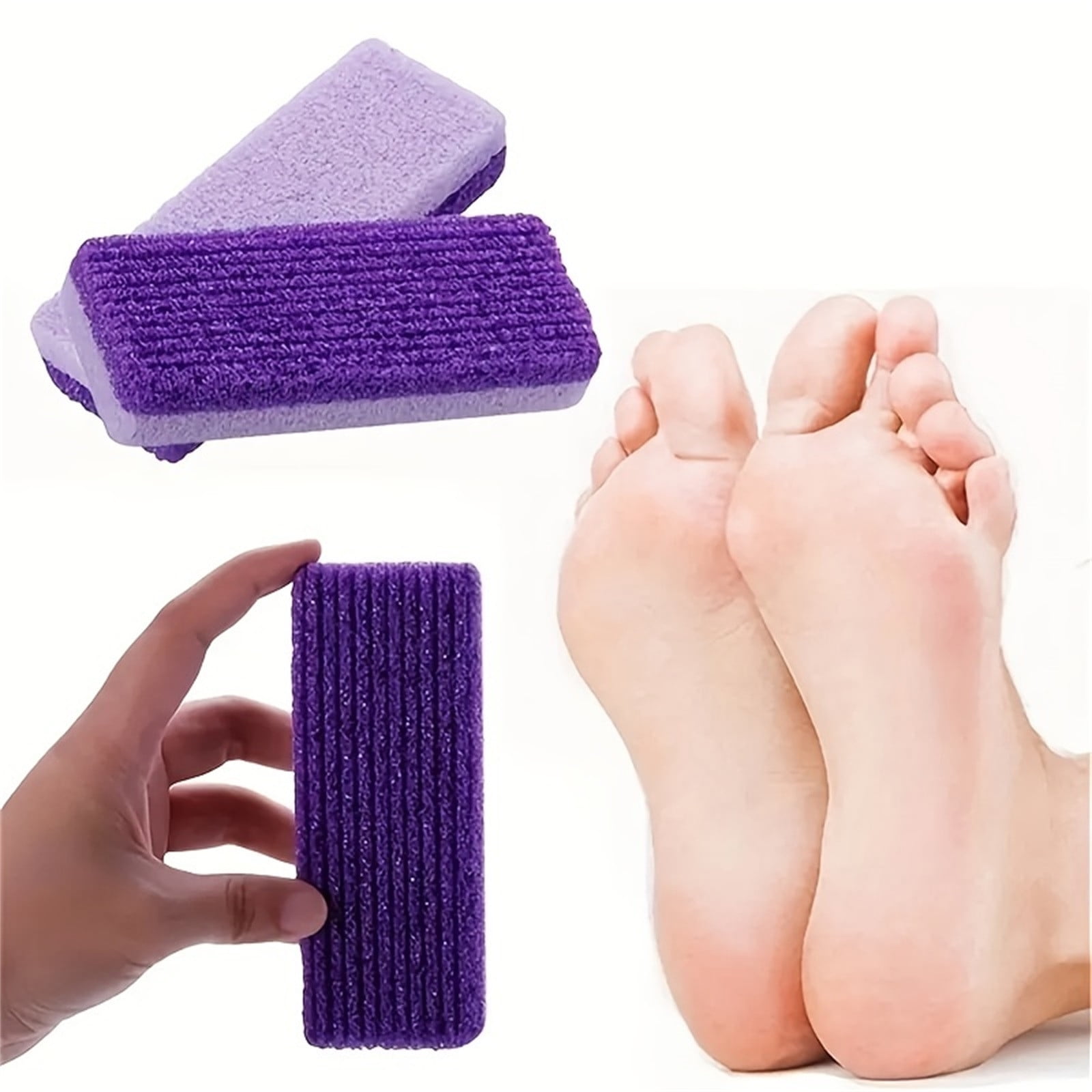 Clearance! PALIFEUR 2-Pack Foot Pumice Stone For Foot Callus Remover, Professional Pumice Stone for Feet Cracked Heel Dead Skin Remove 2 Sided Pedicure Tools Purple - Image 6