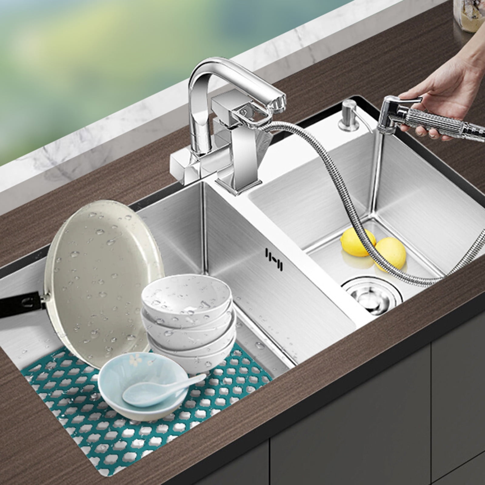 PALIFEUR Sink Protectors for Kitchen Sink, Silicone Kitchen Sink Mat, 13.6