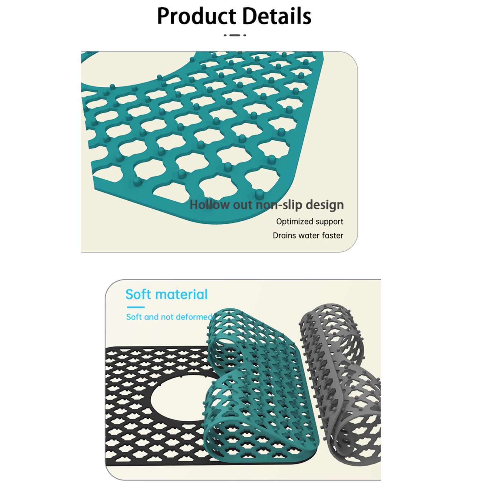 PALIFEUR Sink Protectors for Kitchen Sink, Silicone Kitchen Sink Mat, 13.6