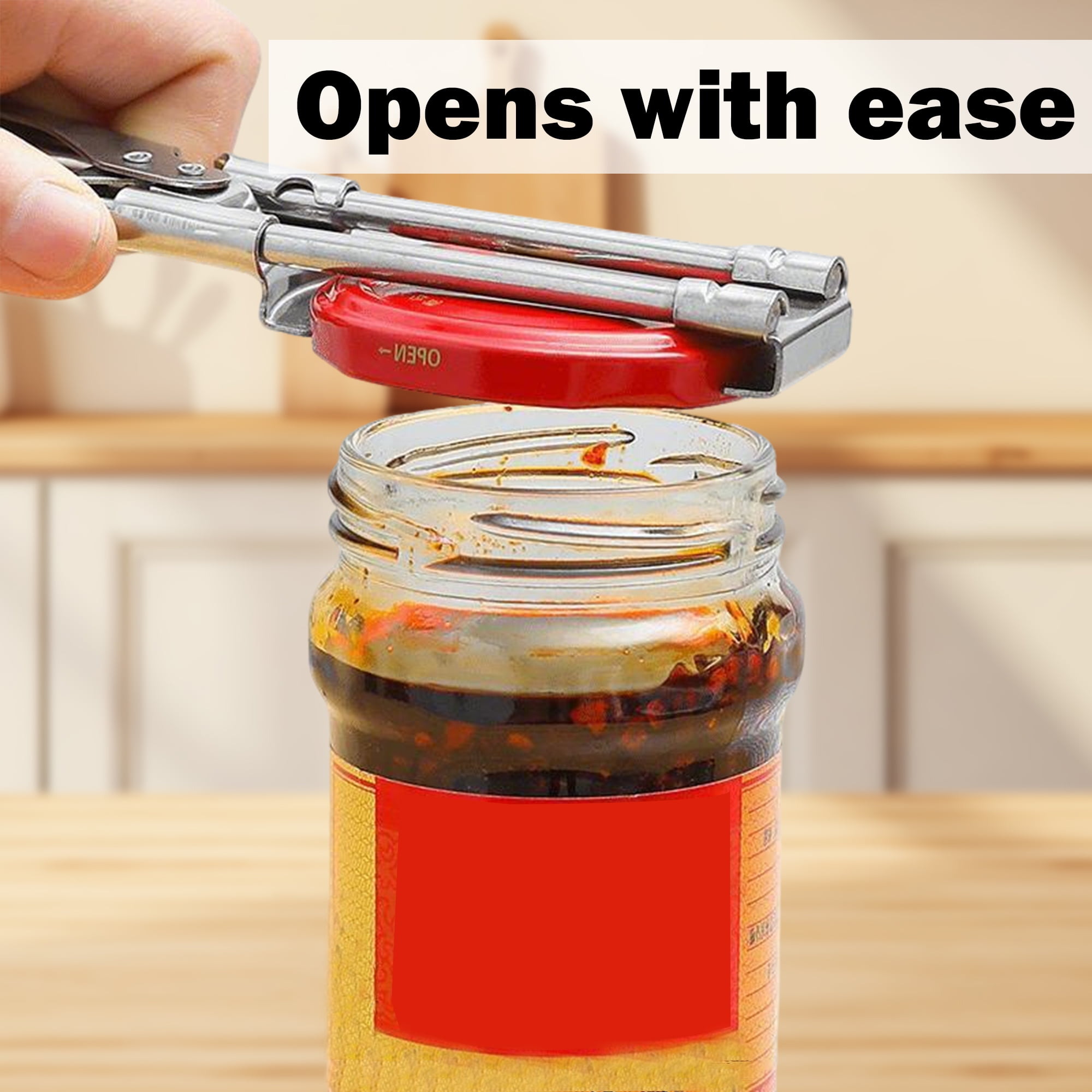 1 Counts Jar Opener for Weak Hands, Multifunctional Adjustable Can Opener, Stainless Steel Jar Lid Opener Bottle Opener Tool for Seniors with Arthritis, Manual Jar Gripper for Kitchen - Image 4