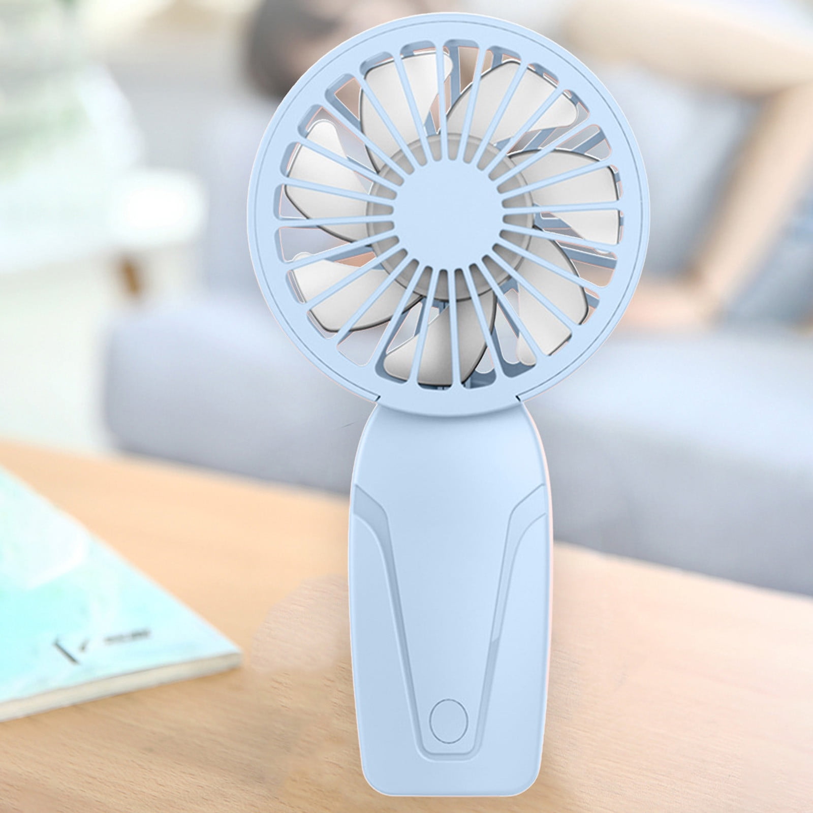 PALIFEUR Mini Handheld Fan, Cute Lightweight Portable Fan, USB Charging Mini Fan for Girl & Women Summer Gift, 3 Speed Small Hand Fan for Travel School Home Beach, 5.9x2.95 Inch Blue - Image 8
