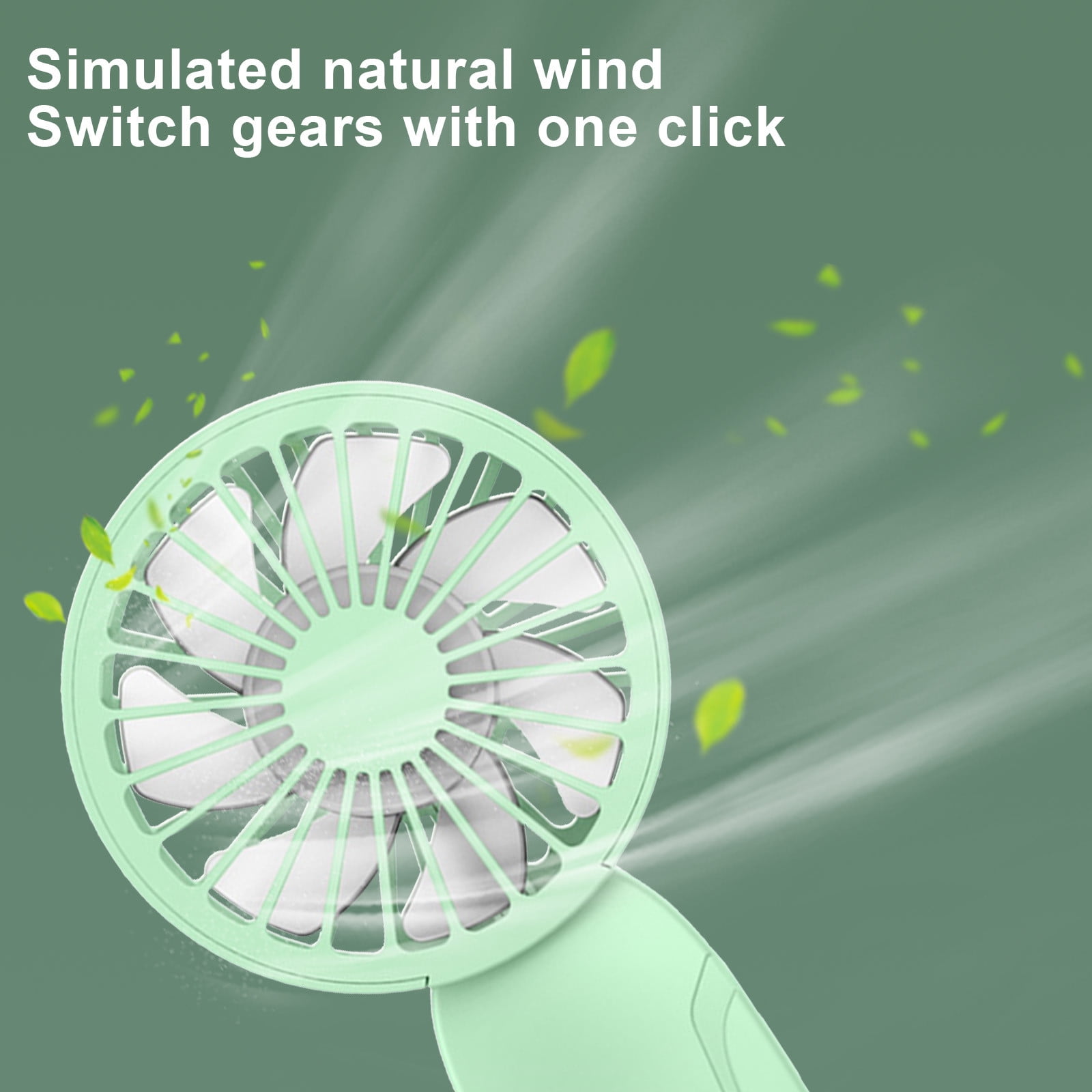 PALIFEUR Mini Handheld Fan, Cute Lightweight Portable Fan, USB Charging Mini Fan for Girl & Women Summer Gift, 3 Speed Small Hand Fan for Travel School Home Beach, 5.9x2.95 Inch Green - Image 6