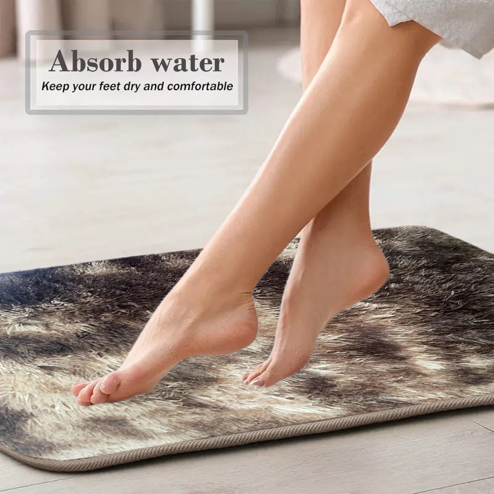 Tyidzon 5Pc Bath Mats for Bathroom, Quick-Dry Bathroom Rugs Sets Washable Non-Slip Bath Mat Ultra Soft Absorbent with U-Shaped Toilet for Bathroom, Tub, Shower, Gray 01-Brown - Image 6